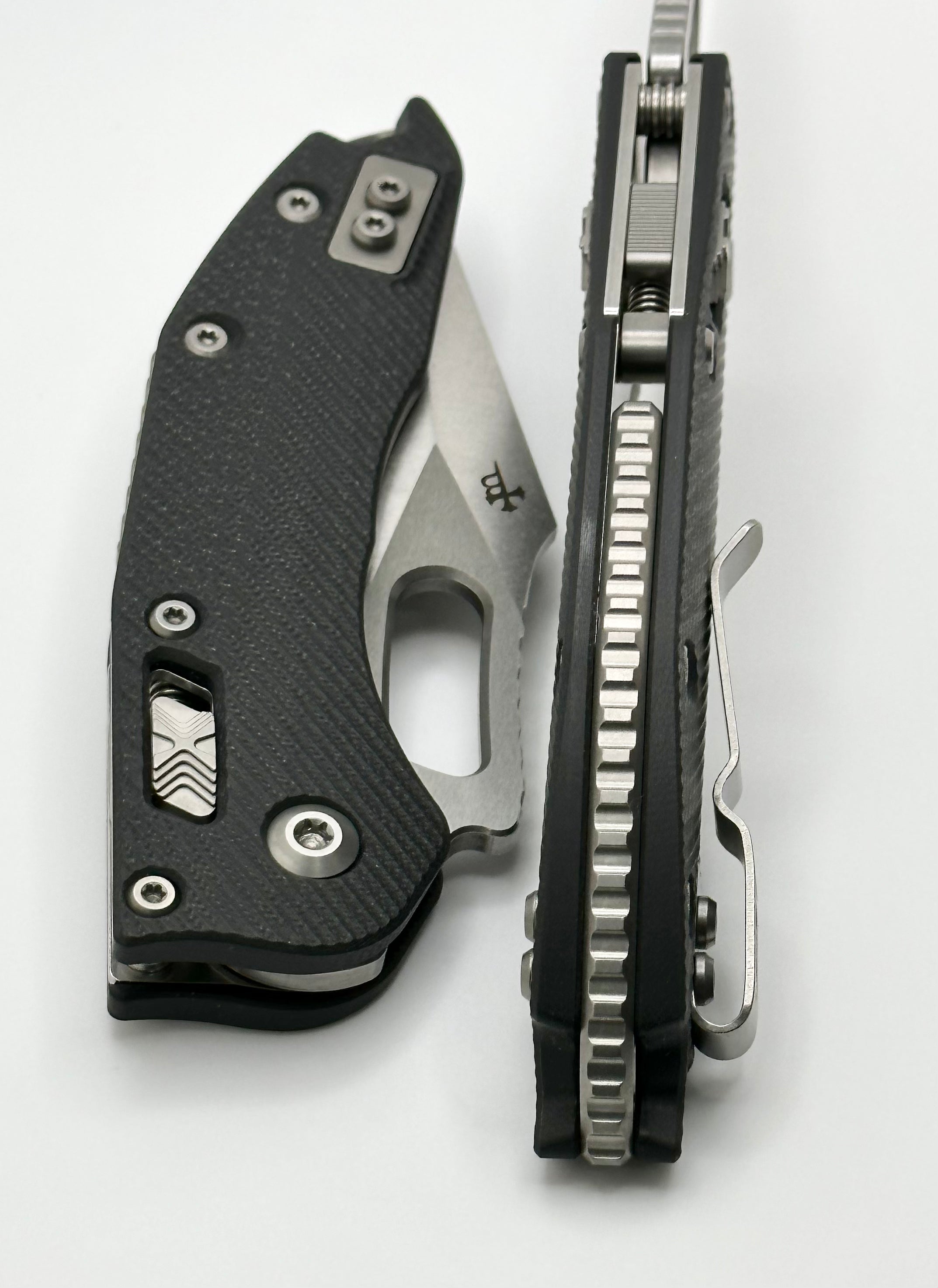 Premium Microtech Stitch RAM LOK Manual Knife - Black G-10 & M390MK Blade