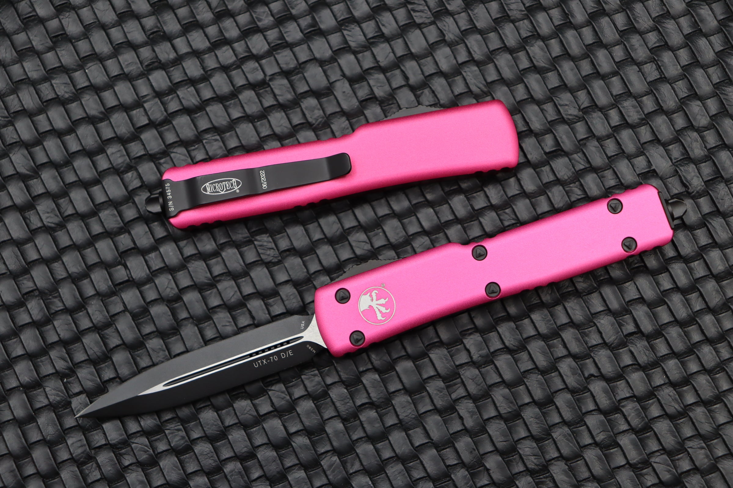 Microtech UTX-70 Premium Tactical Knife - Black & Pink Edition