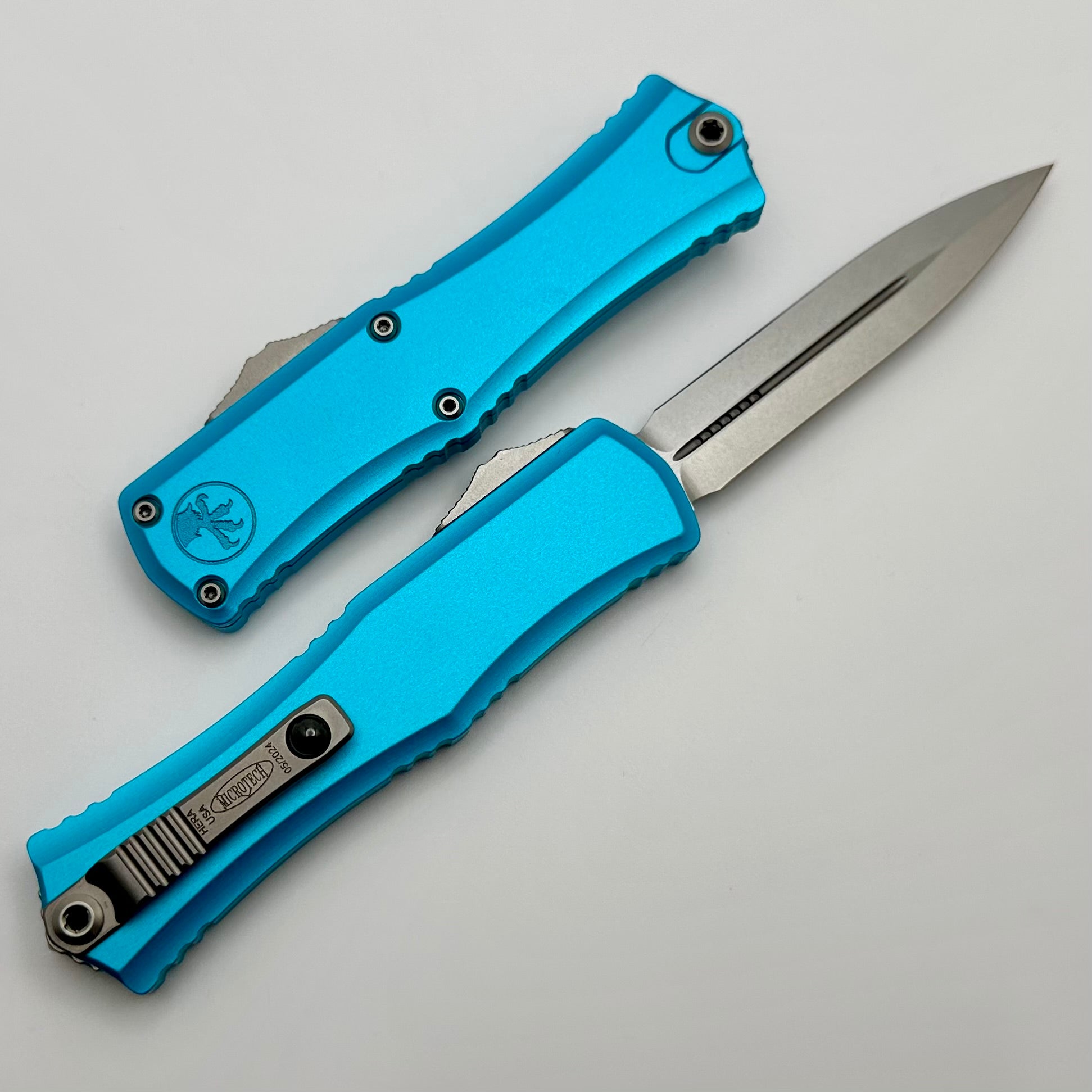 Microtech Premium Mini Hera OTF Knife - M390MK Blade & Turquoise Handle