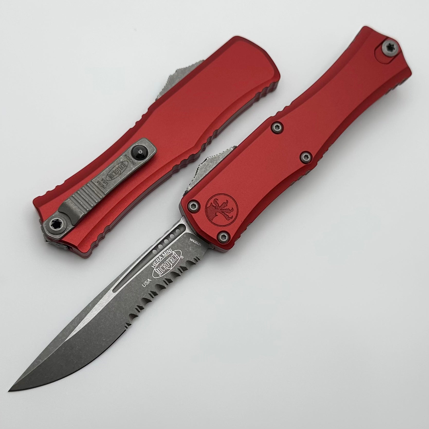 Microtech Hera II Mini Apocalyptic OTF Knife - Premium M390MK Blade & Red Aluminum Handle