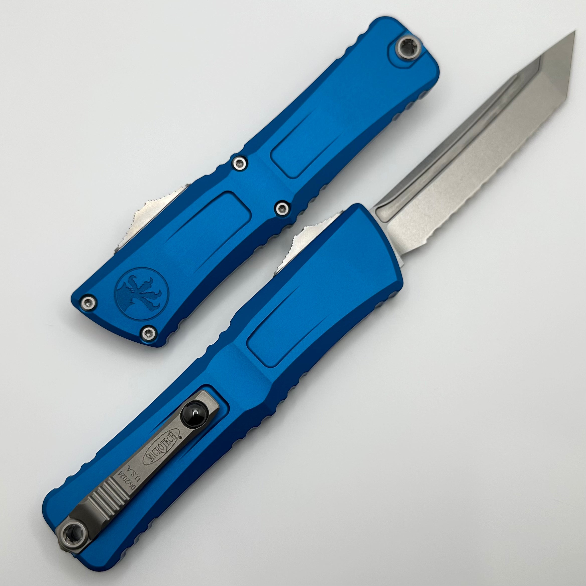 Premium Microtech Combat Troodon Gen III Tactical Knife - Blue Aluminum Handle