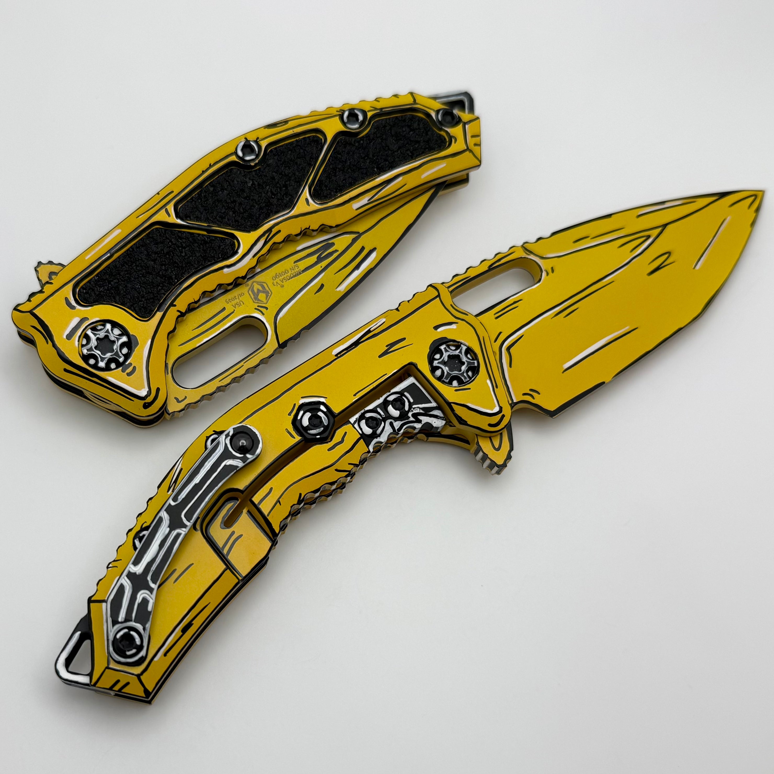 Heretic Knives Medusa Cel Shade Yellow | Premium MagnaCut Blade