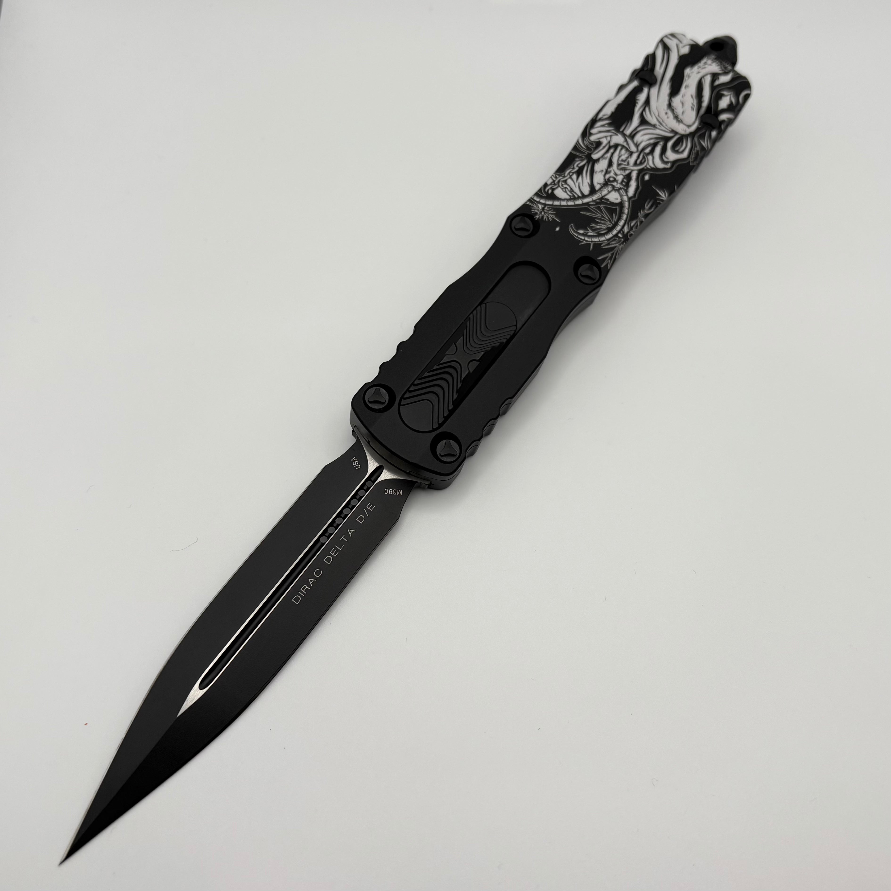 Premium Pre-owned Microtech Dirac Delta Tactical Knife - Krampus Christmas Special Edition