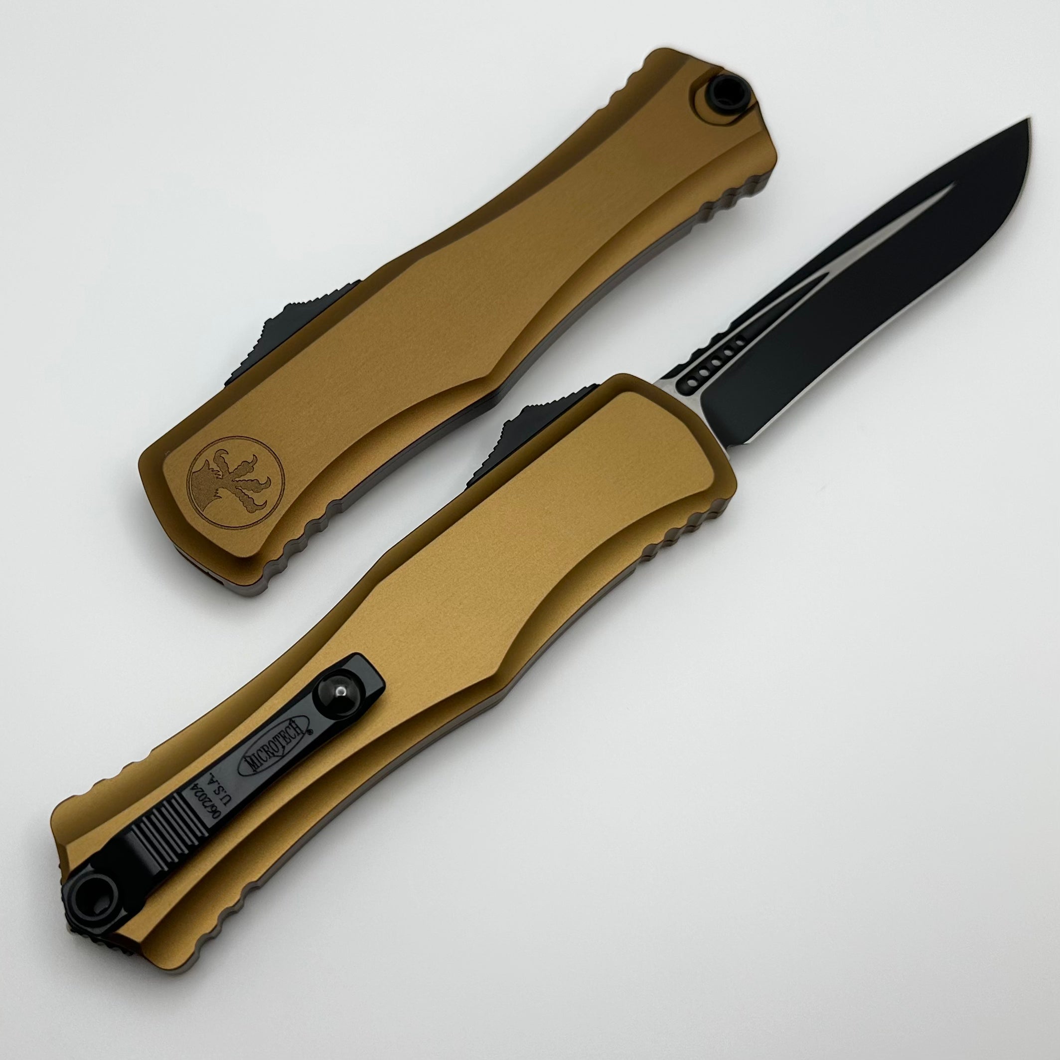 Microtech Hera II Premium Tactical Knife - Black Recurve with Tan Handle