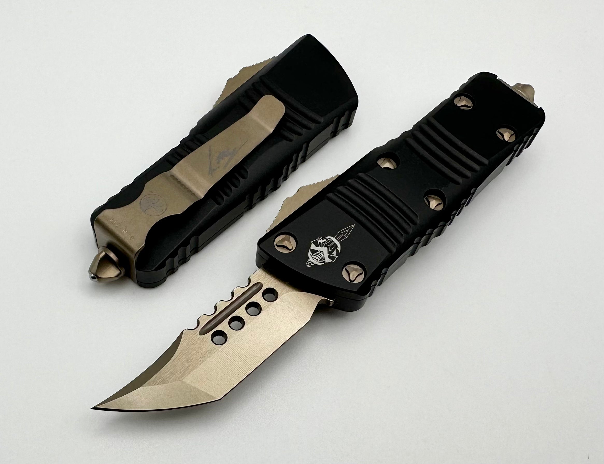 Premium Microtech Mini Troodon Hellhound Bronze & Black - Ultimate Everyday Carry Knife