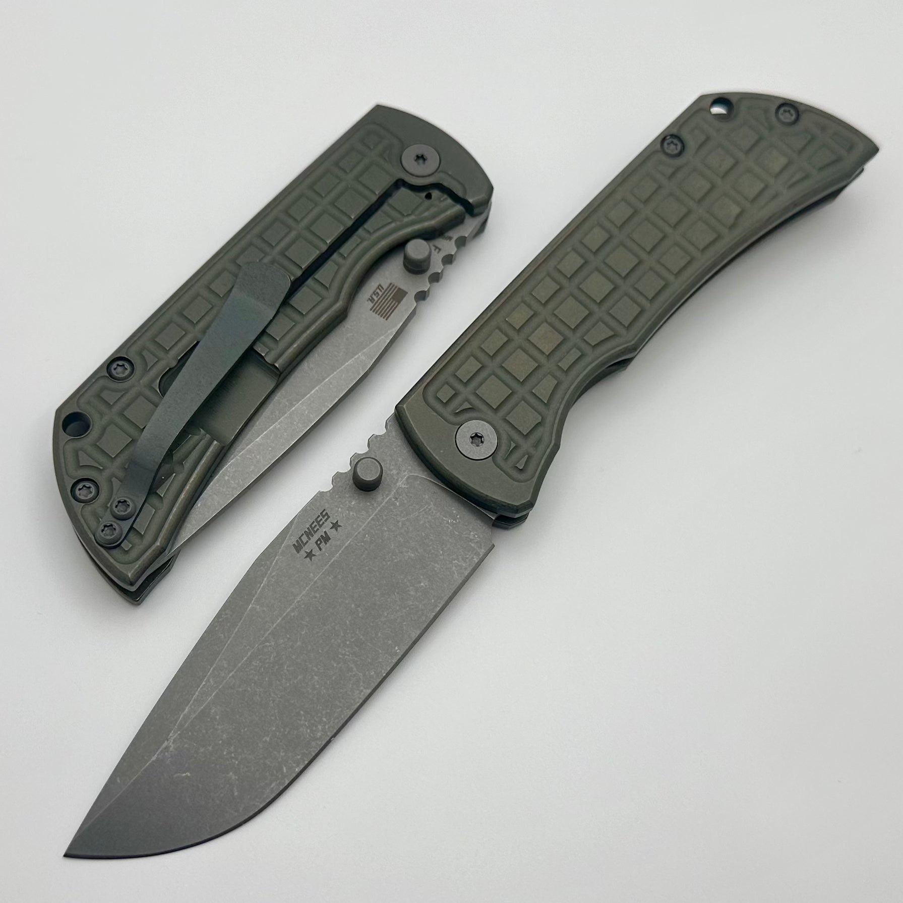 McNees MAC 2 3.5 Premium EDC Knife - Green & Bronze Matte Stonewash MagnaCut