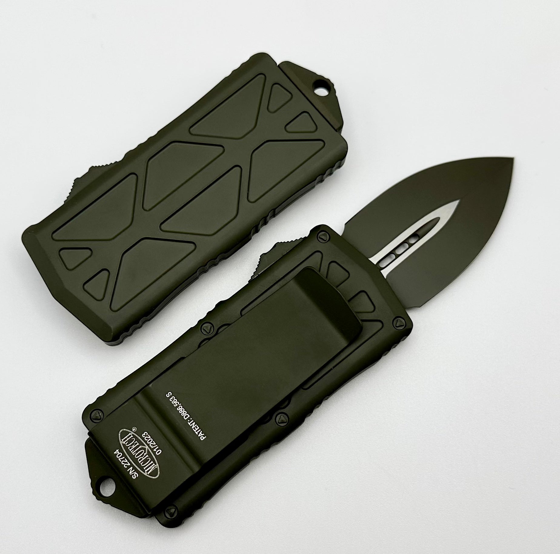 Premium Microtech Exocet Double Edge Knife - OD Green Cerakote