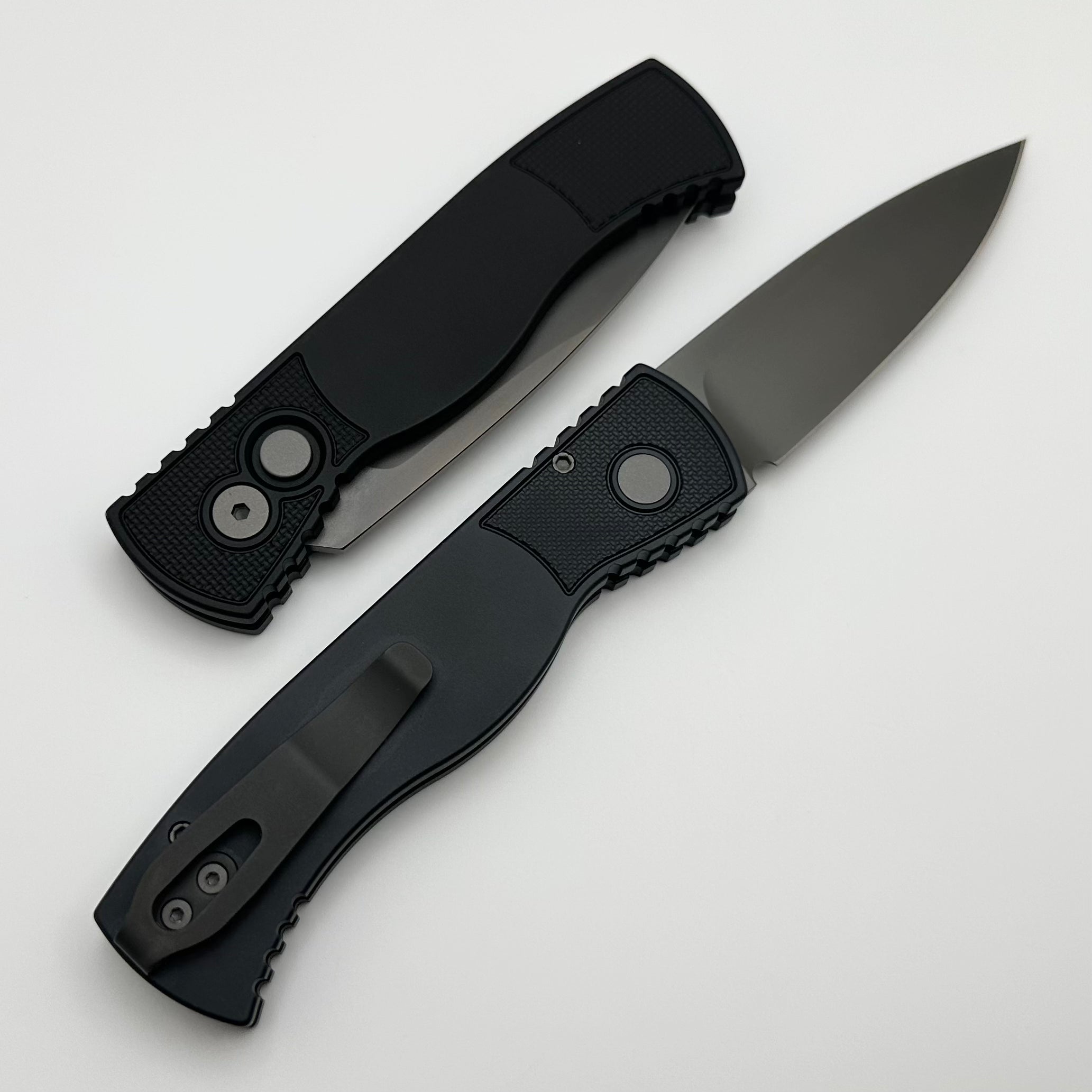 Pro-Tech TR-2 Ultimate Tactical Auto Knife - Black Textured Aluminum w/ Smokey Gray DLC MagnaCut Blade