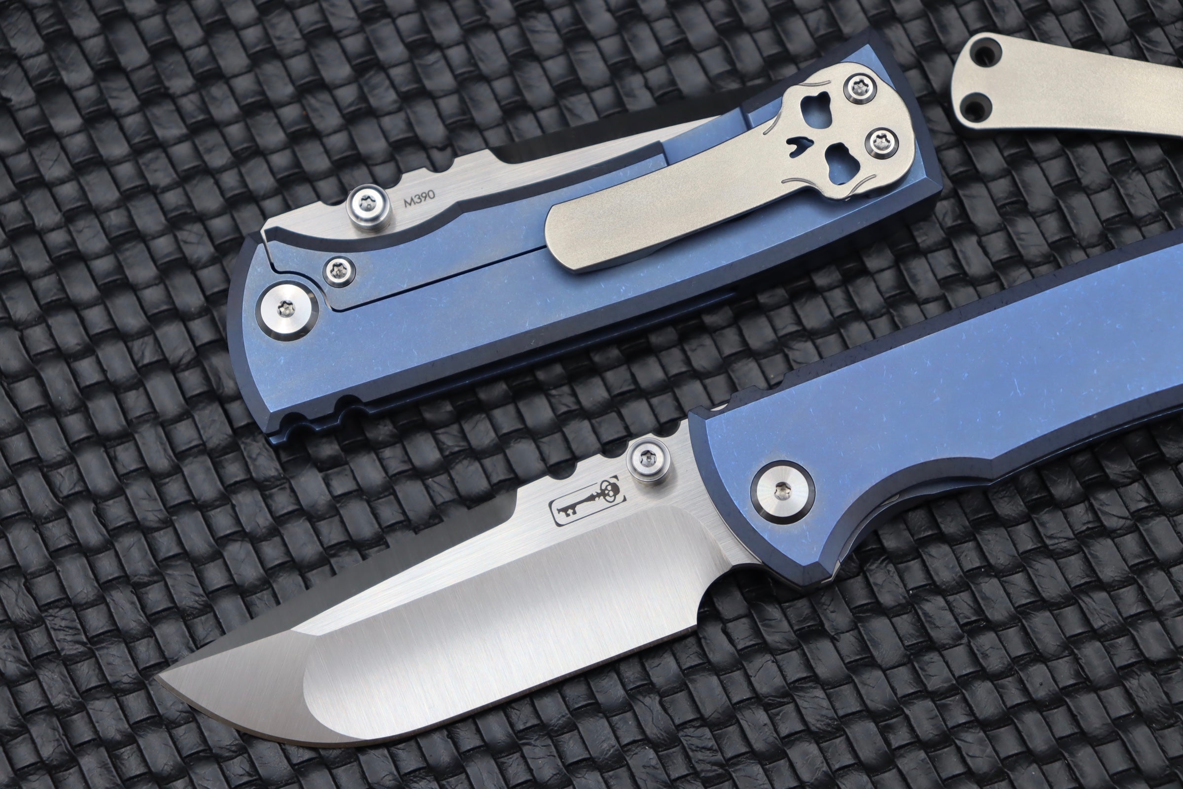 Chaves Knives Redencion Street Drop Point Blue Exclusive with Orange Peel Clip - Premium EDC Knife