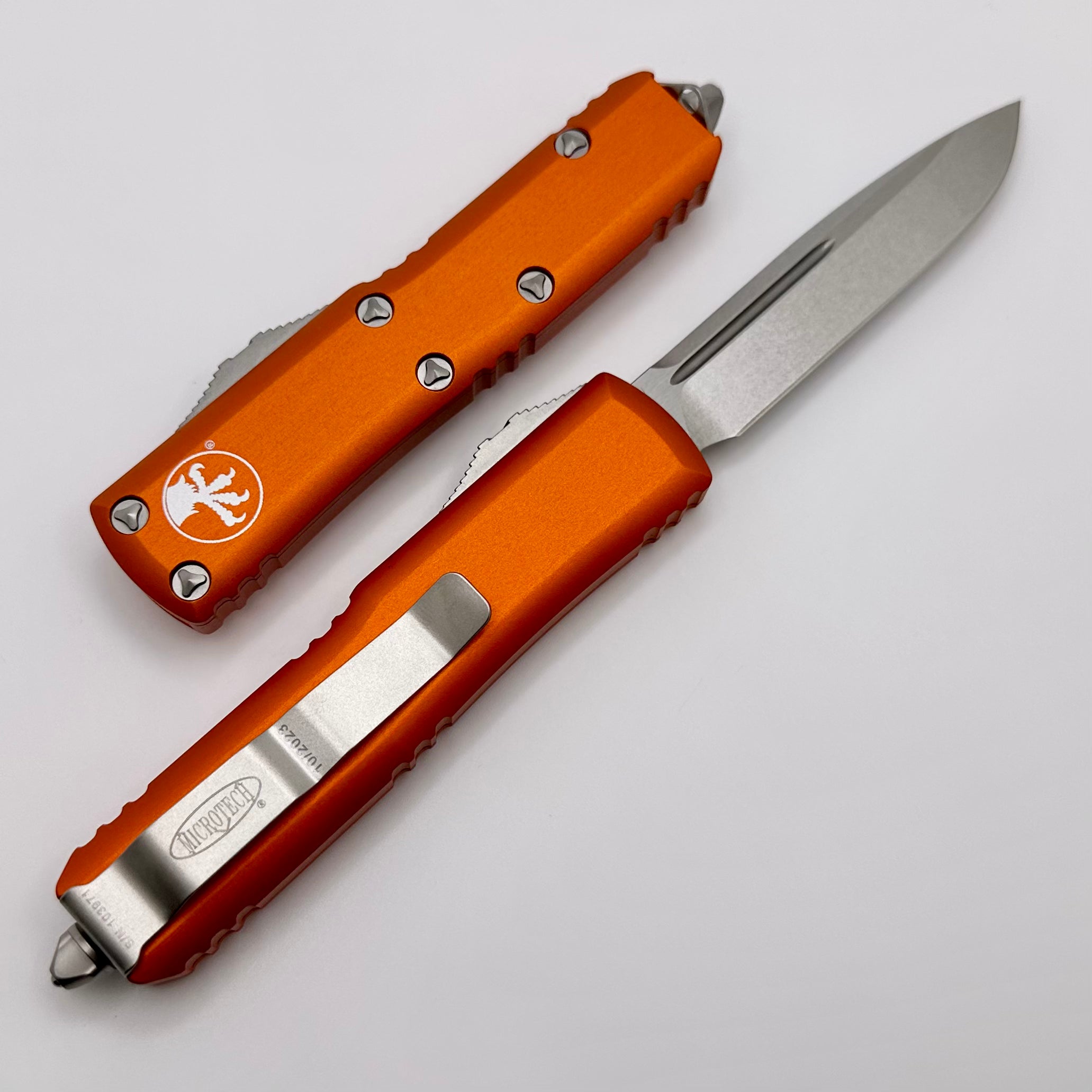 Microtech UTX-85 Premium EDC Knife - Stonewash & Orange Edition