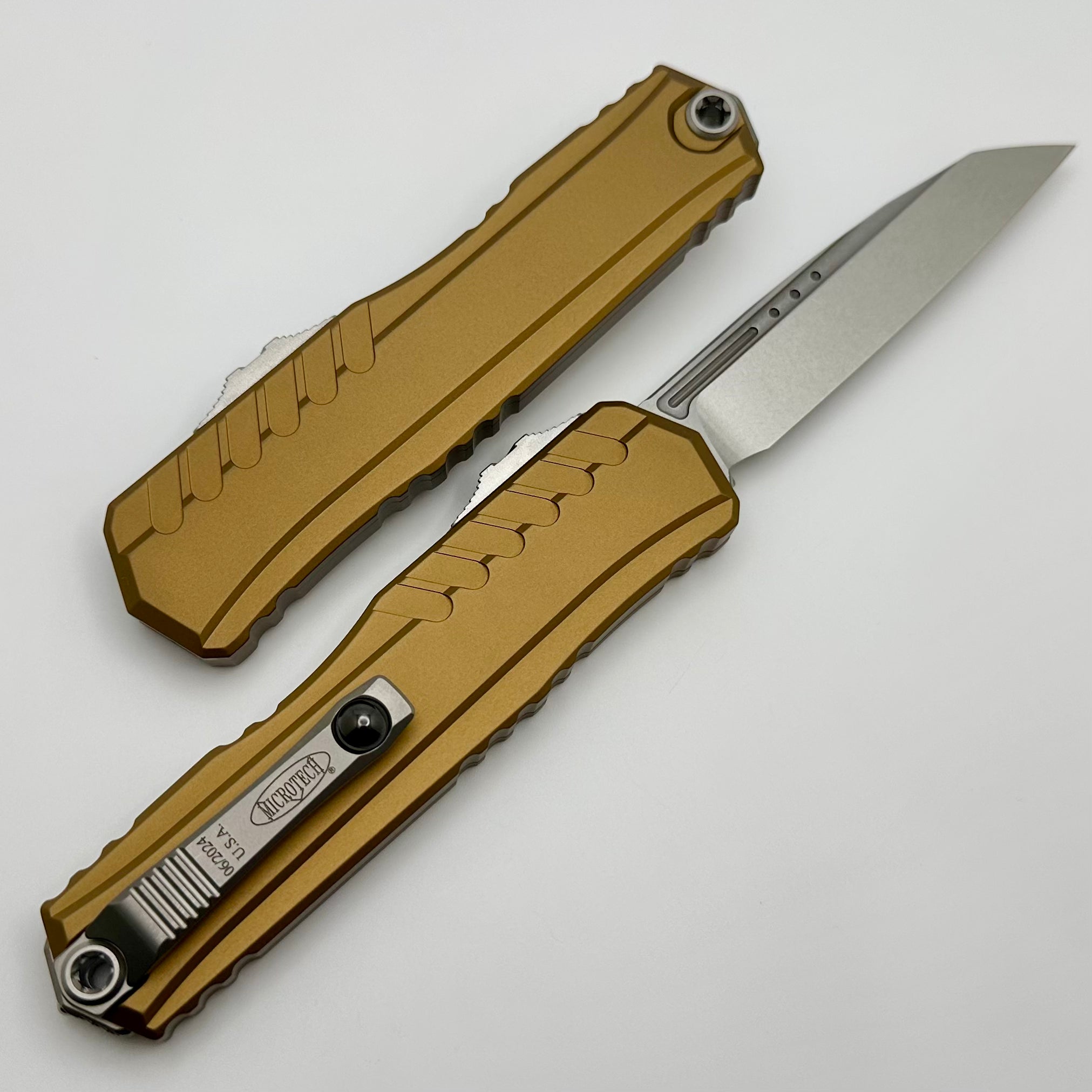 Microtech Cypher II S/E Premium Stonewash Knife with Tan Handle