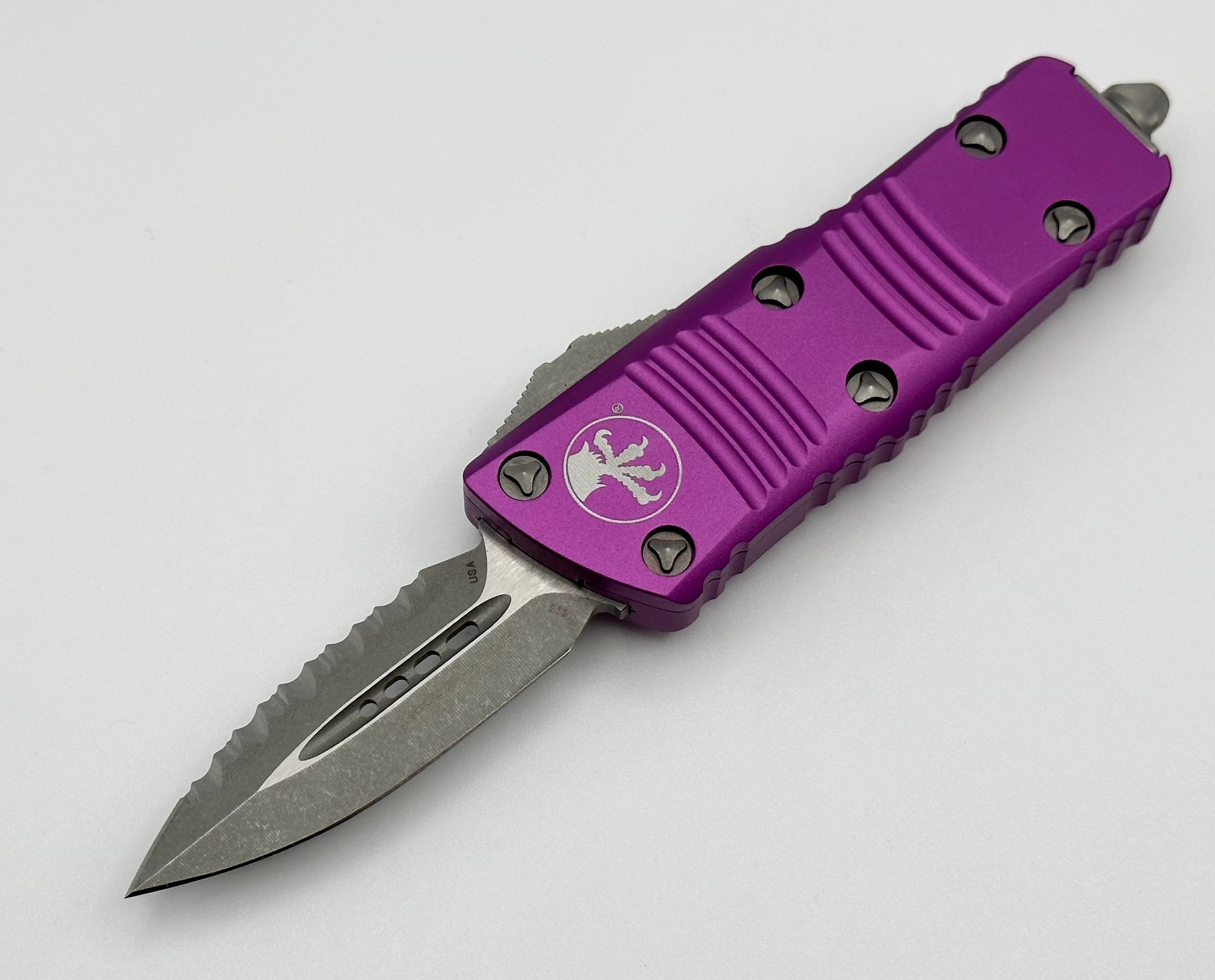 Premium Microtech Troodon Mini Apocalyptic Violet OTF Knife