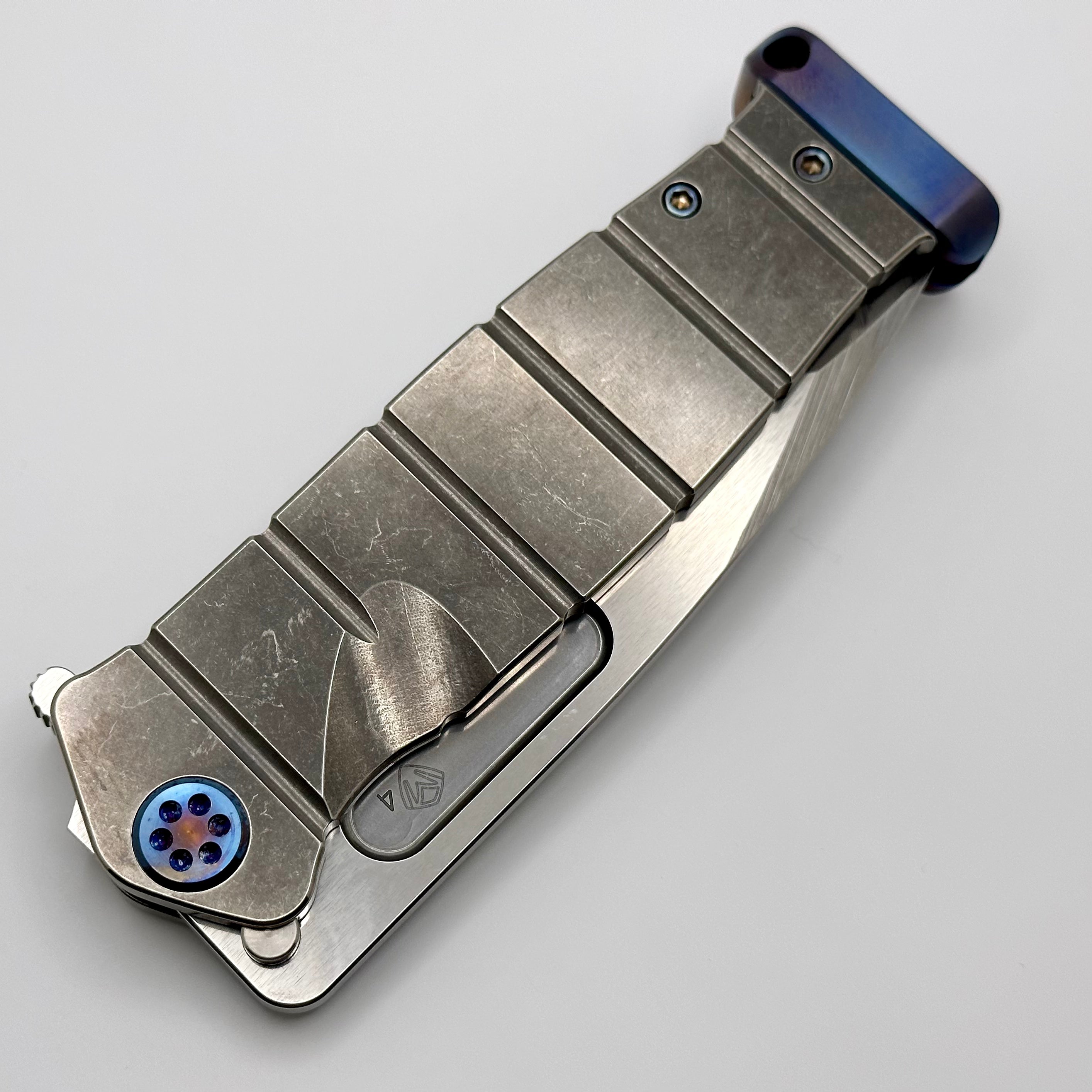 Medford Premium Fighter Flipper Knife - USMC Tumbled Handles with Flamed Hardware & S45VN Blade