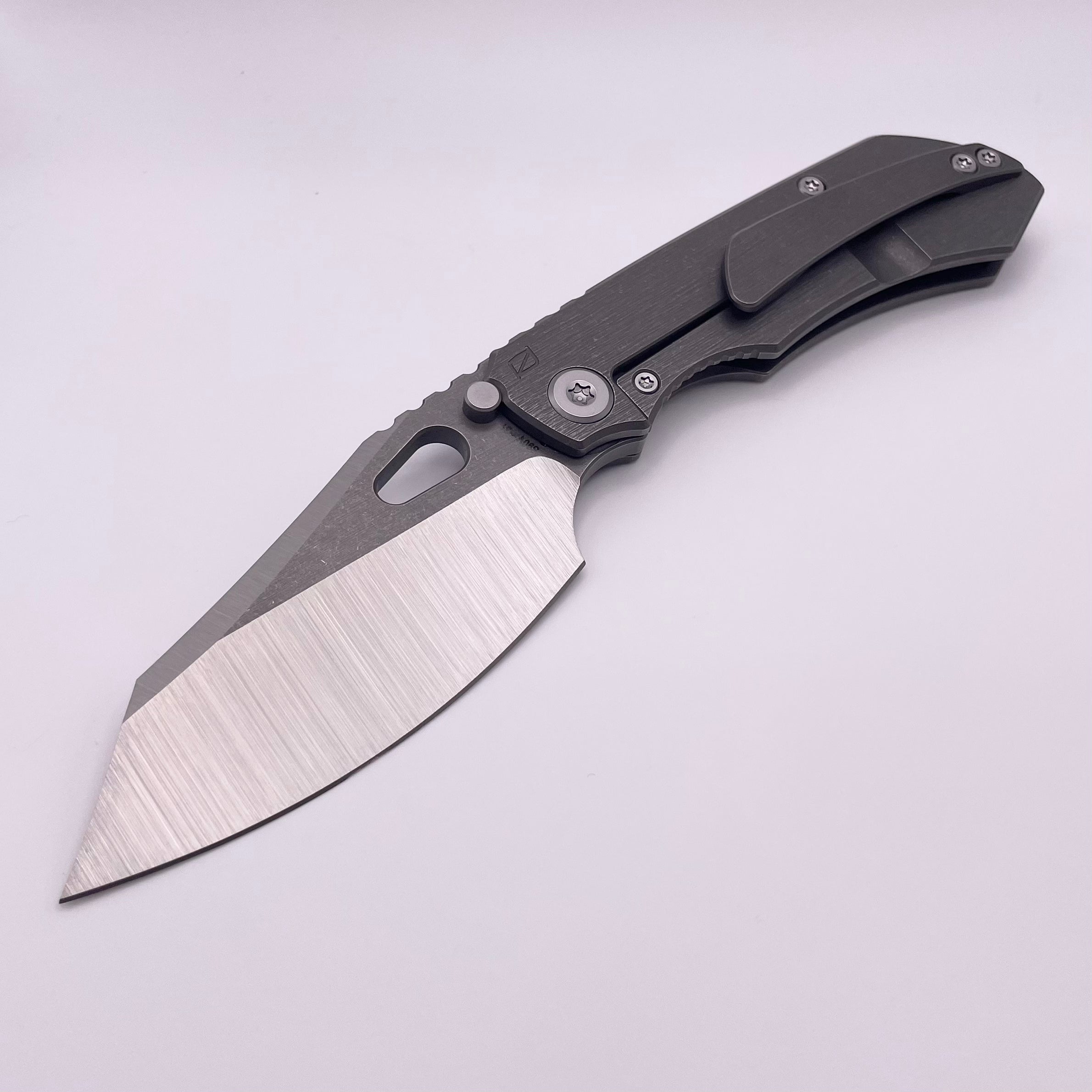 Premium Custom Knife Factory Rotten Design Evo 4.0 Left-Handed S90V Blade with Tumbled Titanium Handles