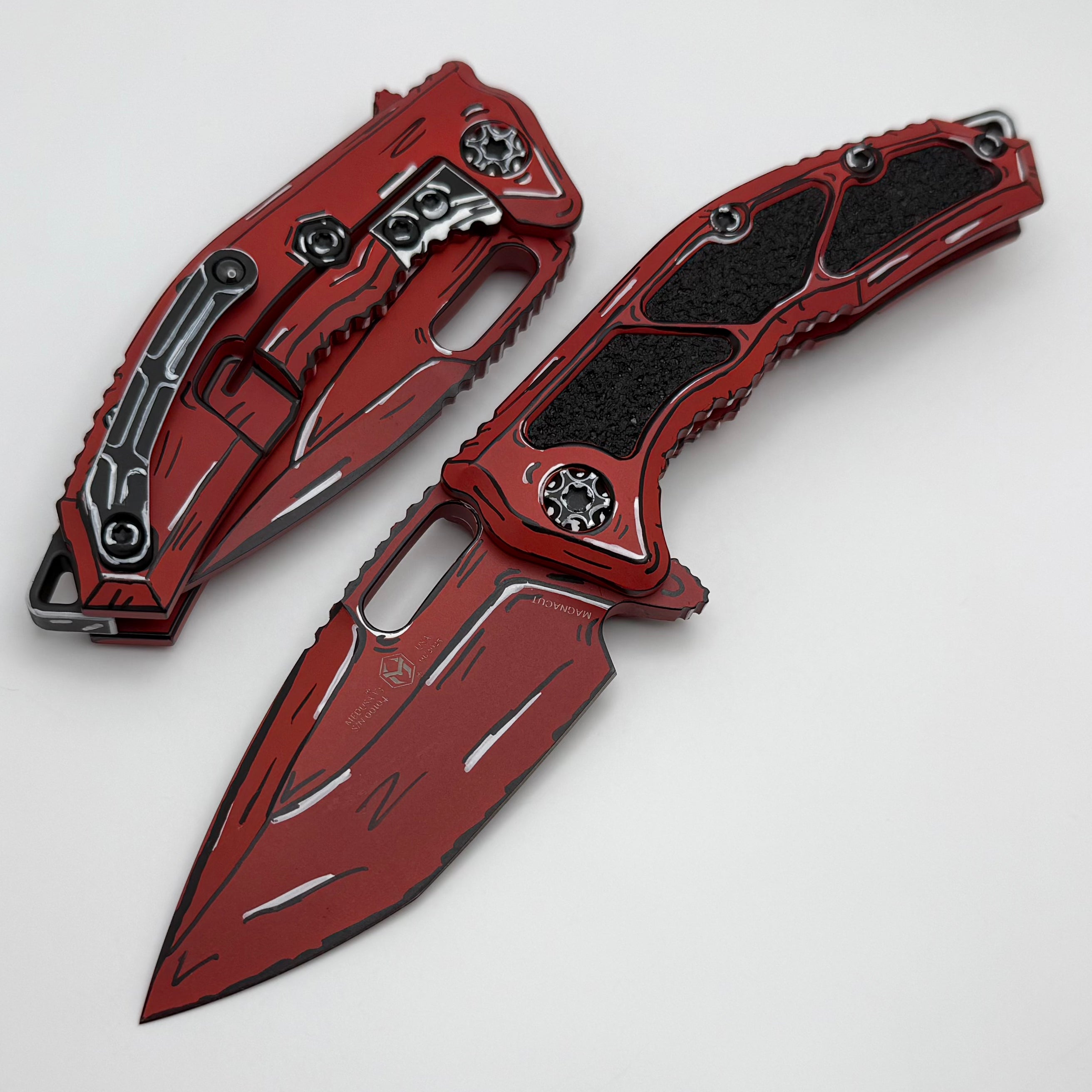 Heretic Knives Medusa Cel Shade Red – Ultimate Precision with MagnaCut Steel