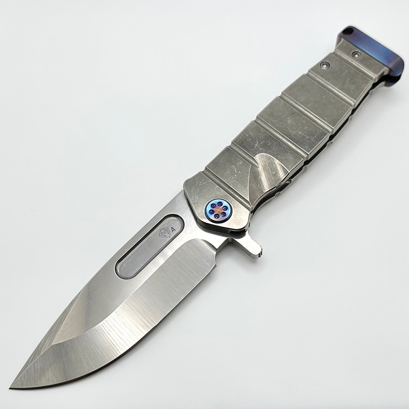 Medford Premium Fighter Flipper Knife - USMC Tumbled Handles with Flamed Hardware & S45VN Blade
