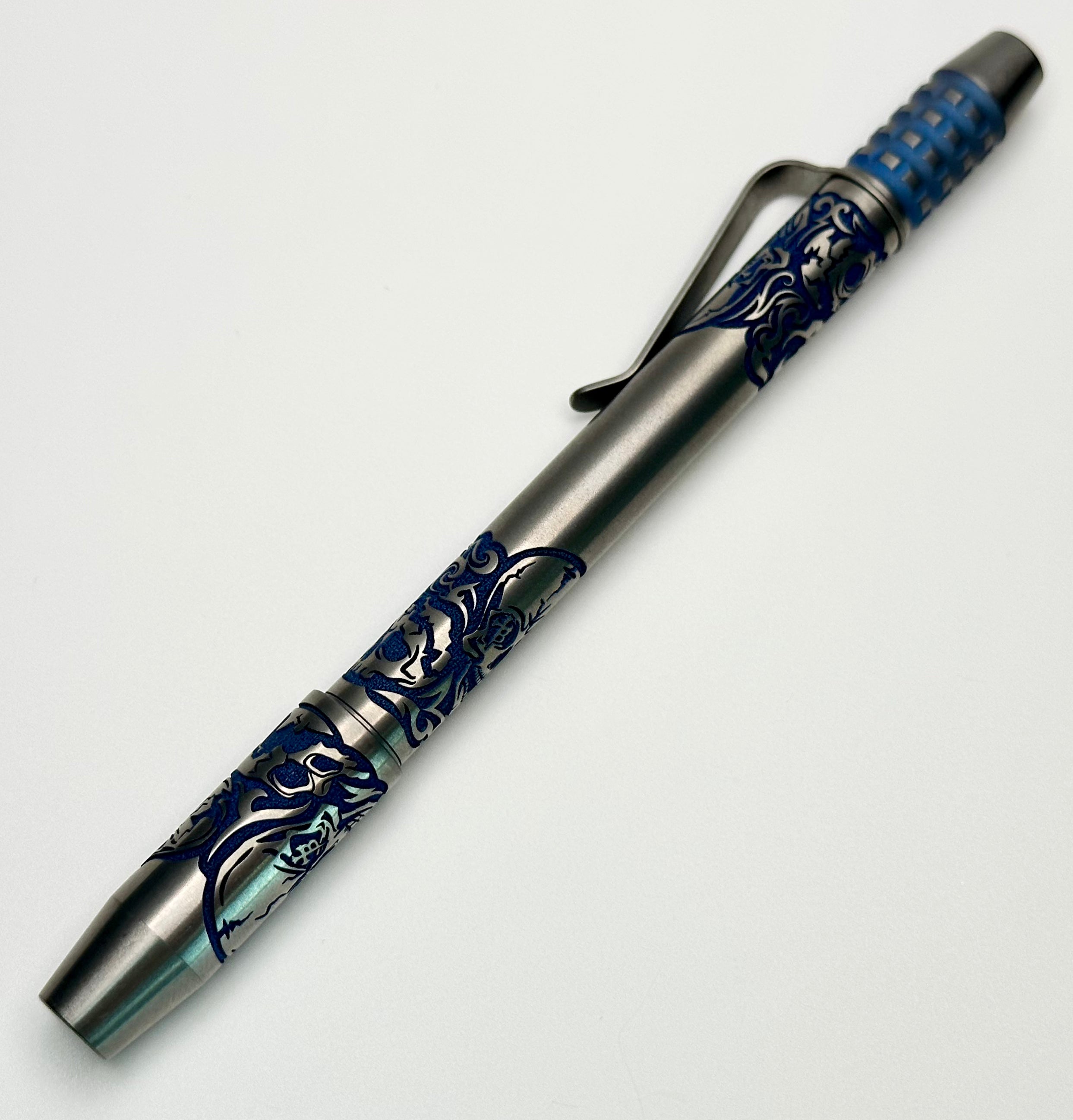 Borka Ti2Design Ultimate TechLiner Grid Skulls Pen - Burnished Shorty 5