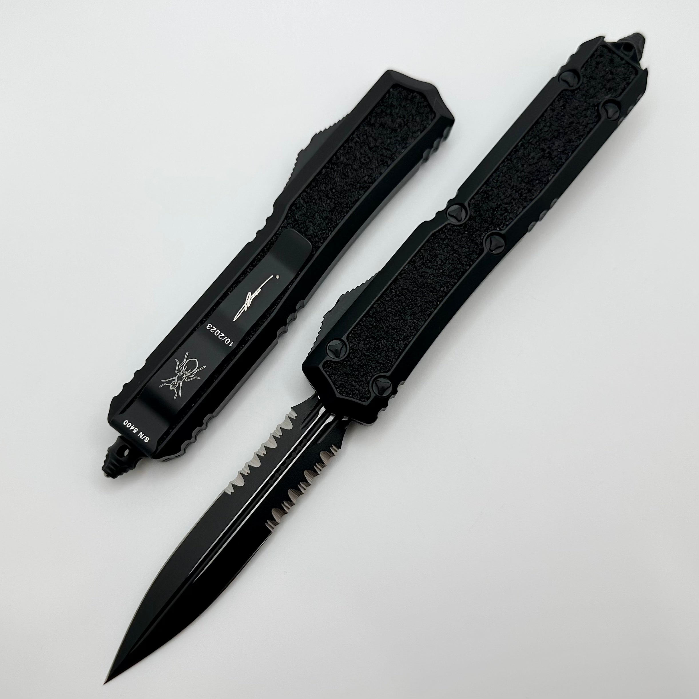 Microtech Makora Tactical Knife - Premium Double Edge with Partial Serration, Nickel Boron Internals