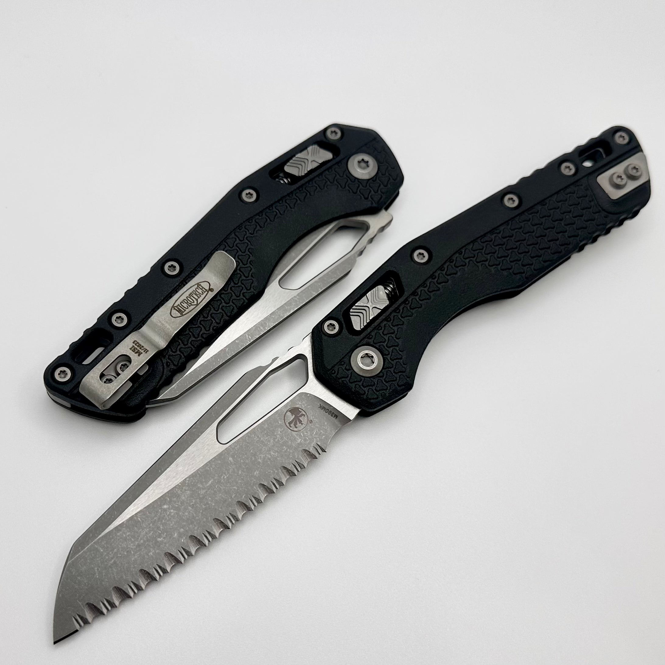 Microtech MSI RAM LOK Tactical Folding Knife - Black Polymer & Apocalyptic Serrated M390MK Steel