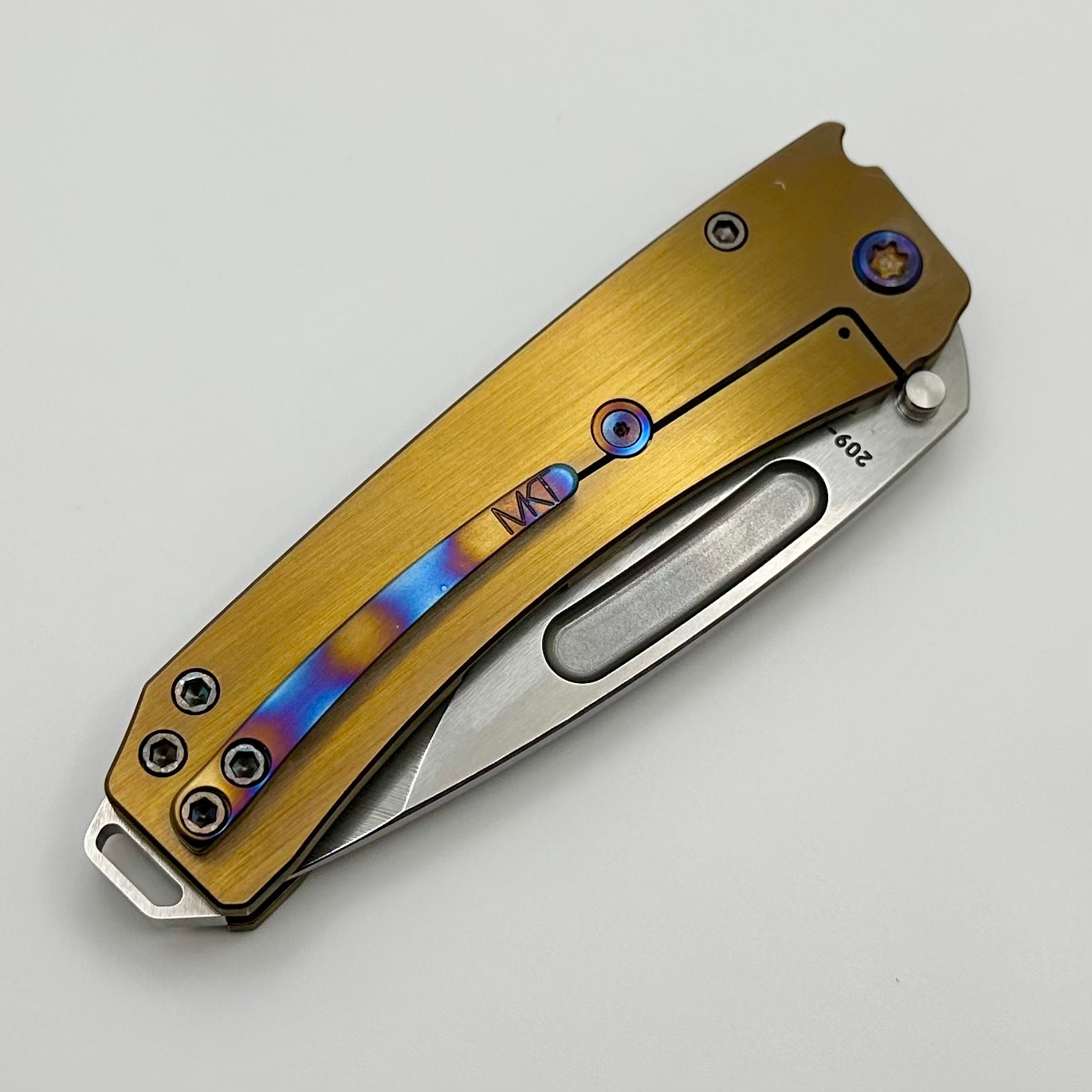 Medford Midi Marauder Tumbled S45 Drop Point Knife - Premium EDC with Flamed Hardware