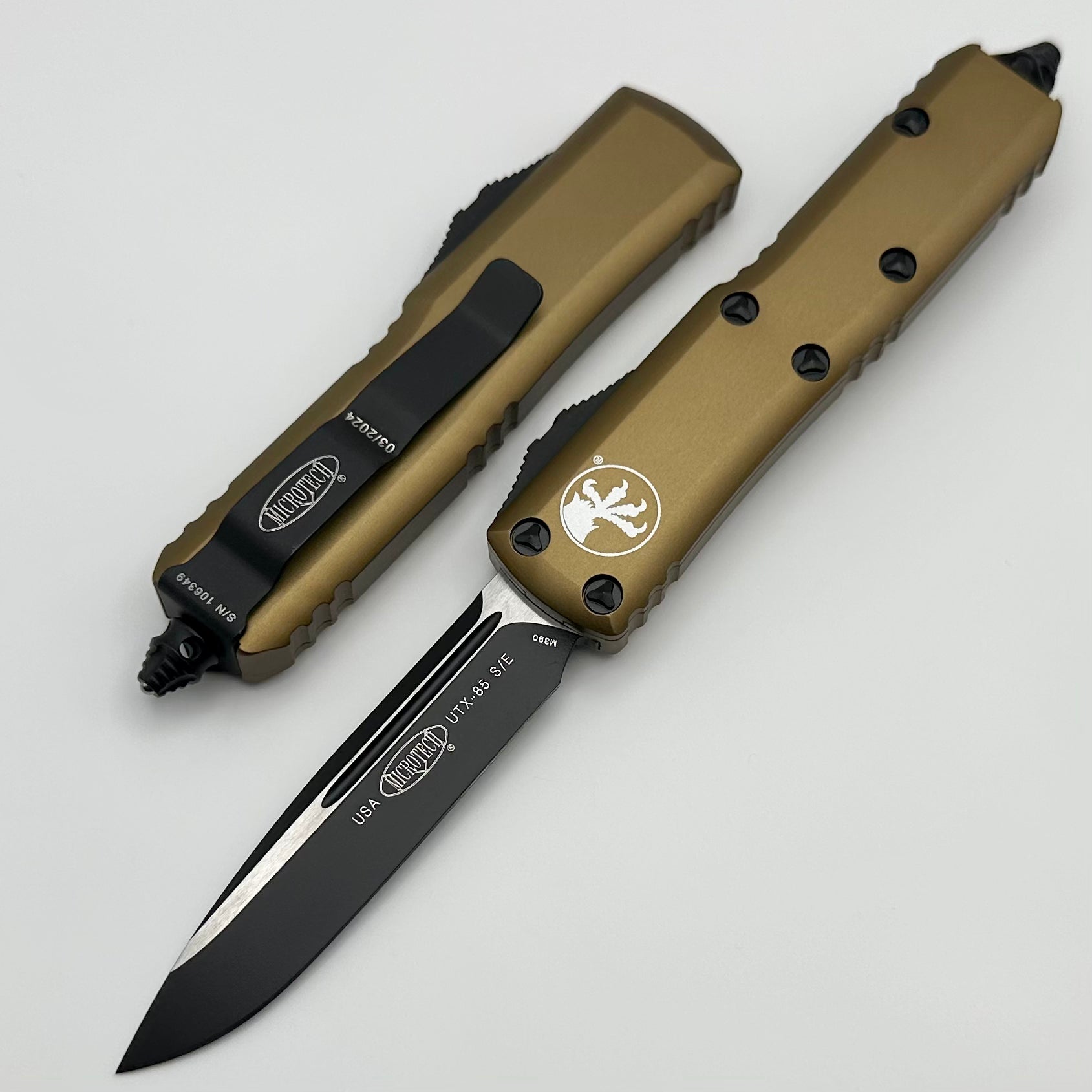 Microtech UTX-85 S/E Black & Tan EDC Knife - Premium Compact Design