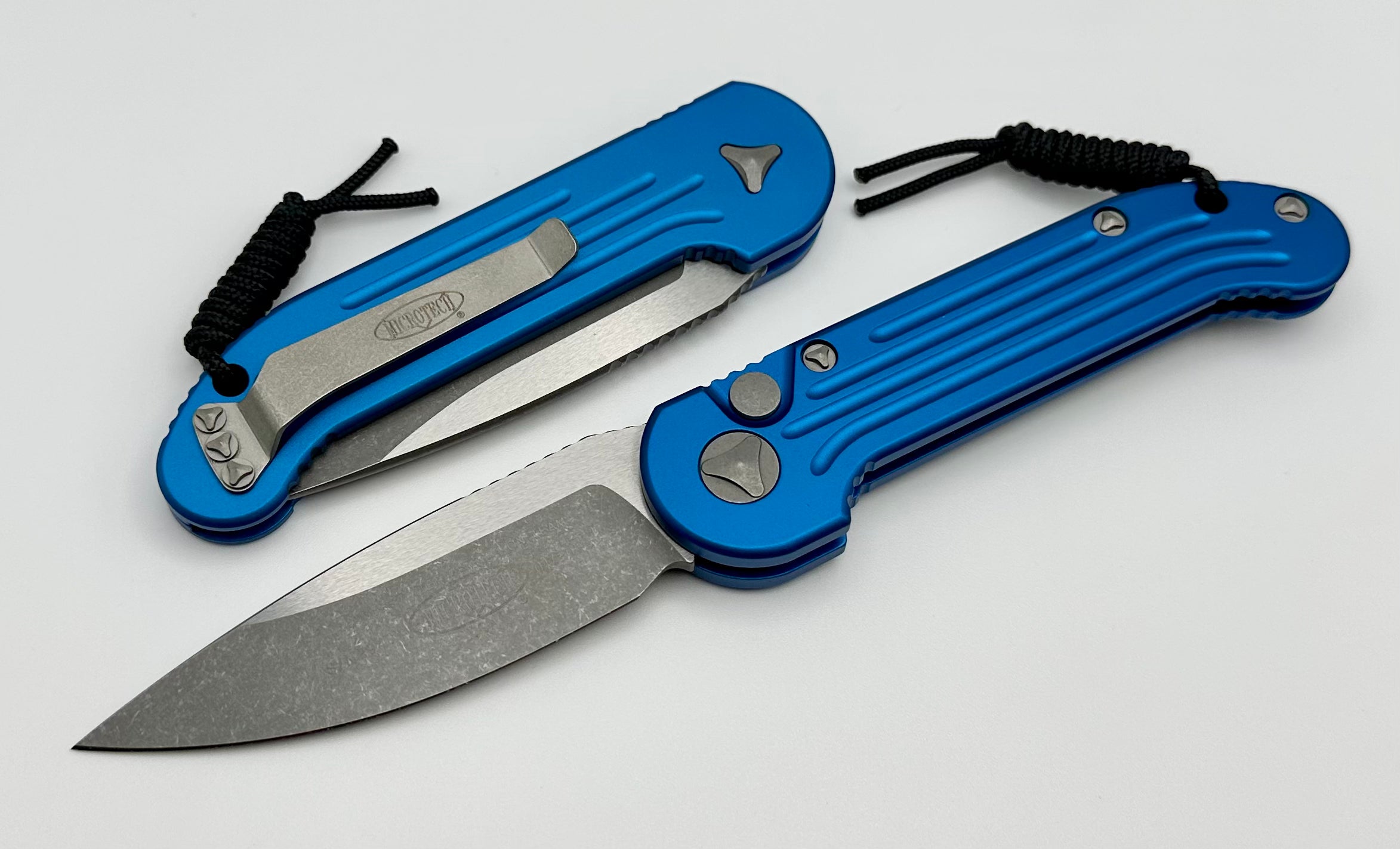 Microtech L.U.D.T Premium Tactical Knife - Blue & Apocalyptic Stonewash