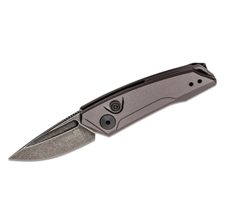 Kershaw Launch 9 Premium Compact Automatic Knife - Gray Handle & Blackwash CPM154