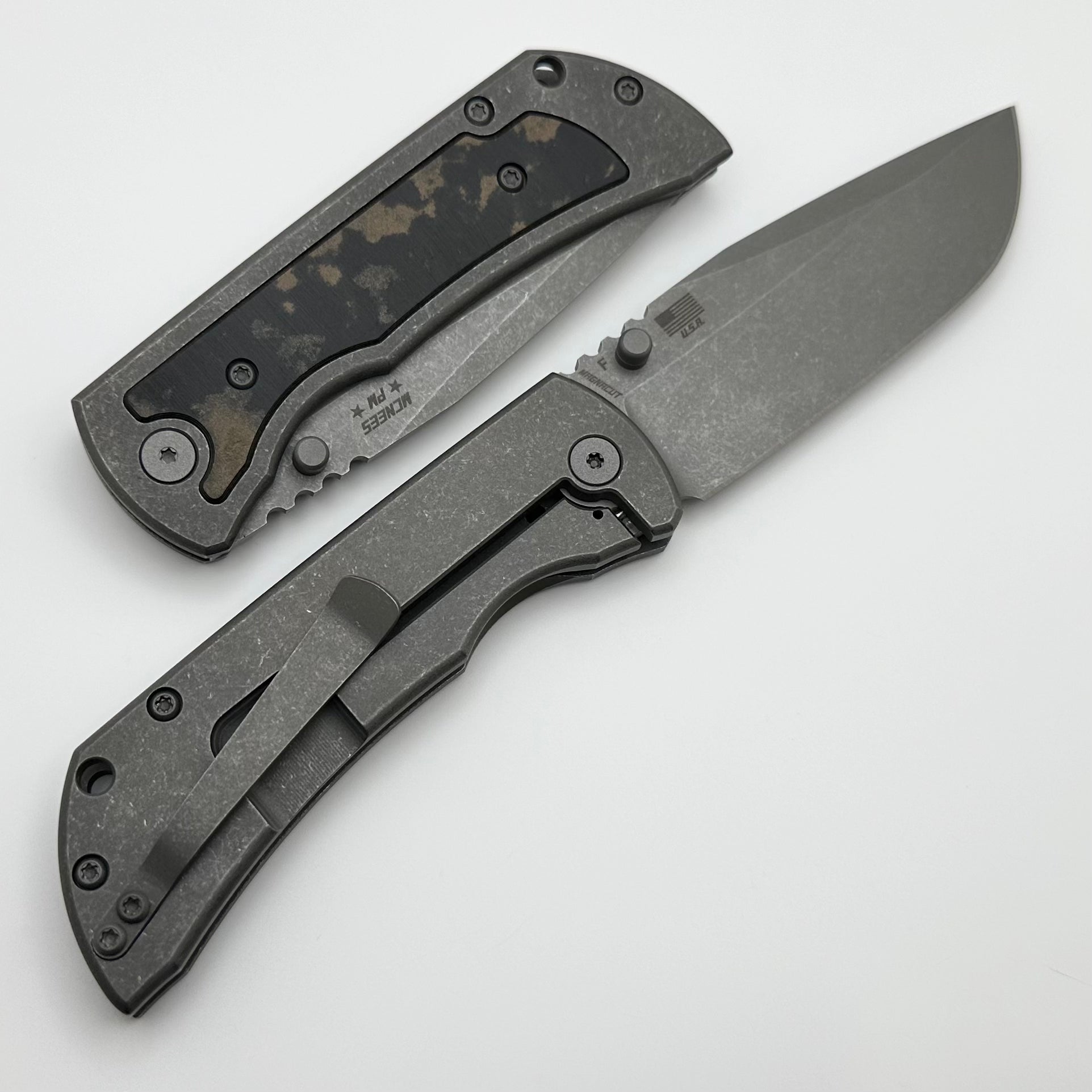 McNees Premium Mac 2 3.5 Gen 2 F Atomic Knife with Cowboy Richlite Inlay & MagnaCut Blade