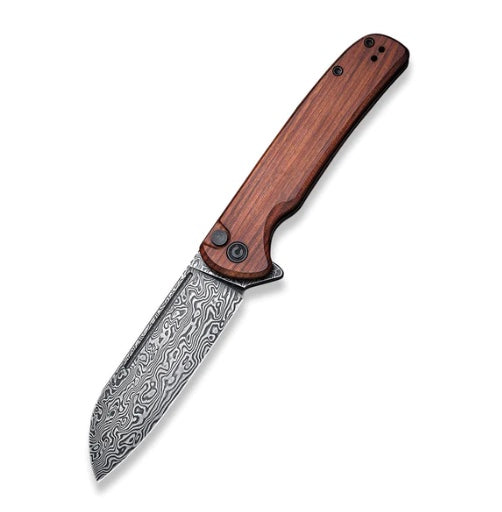 Civivi Chevalier Premium Damascus & Wood Button Lock Knife