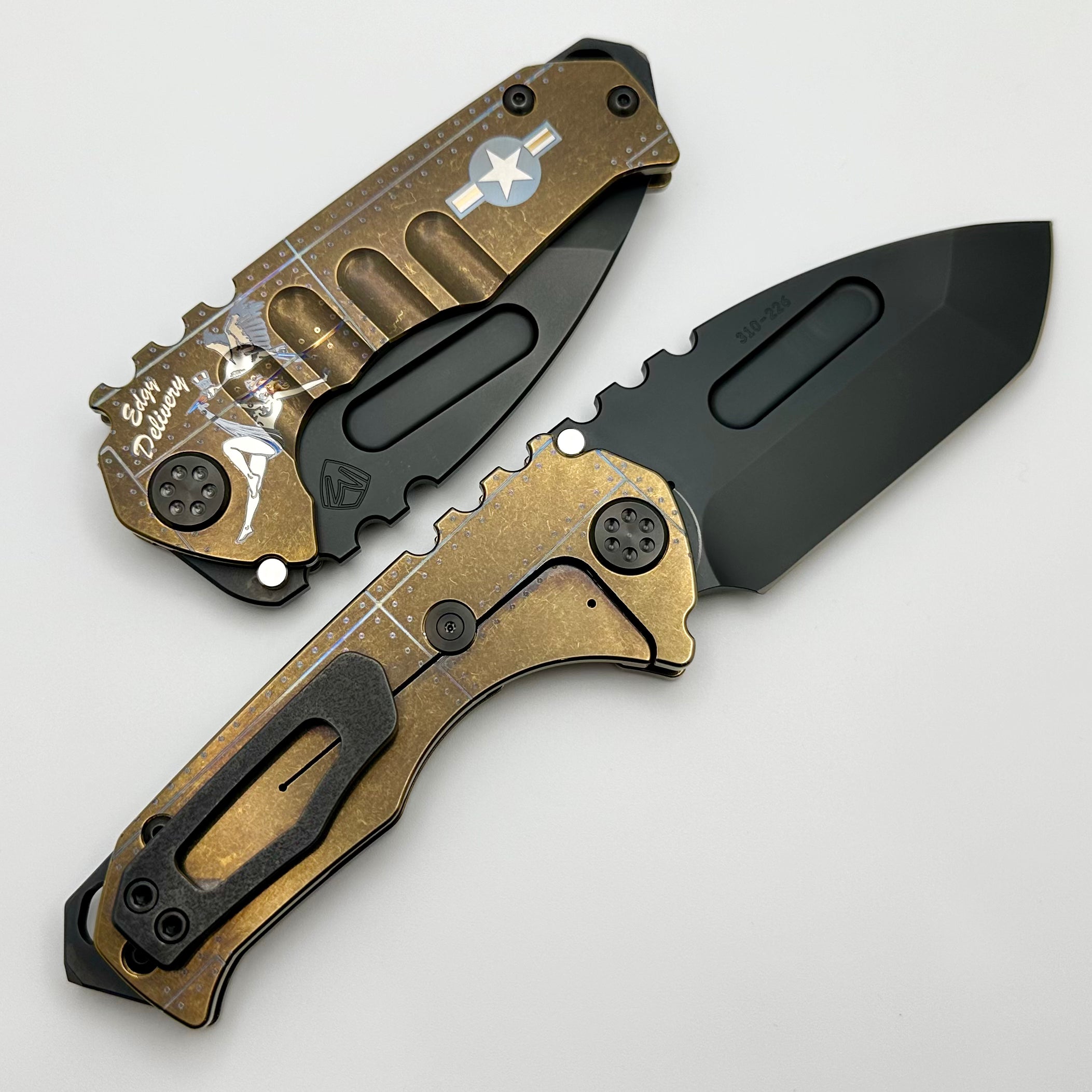 Medford Praetorian Genesis T Bronze Tactical Knife with Black Hardware & S45VN DLC Tanto Blade