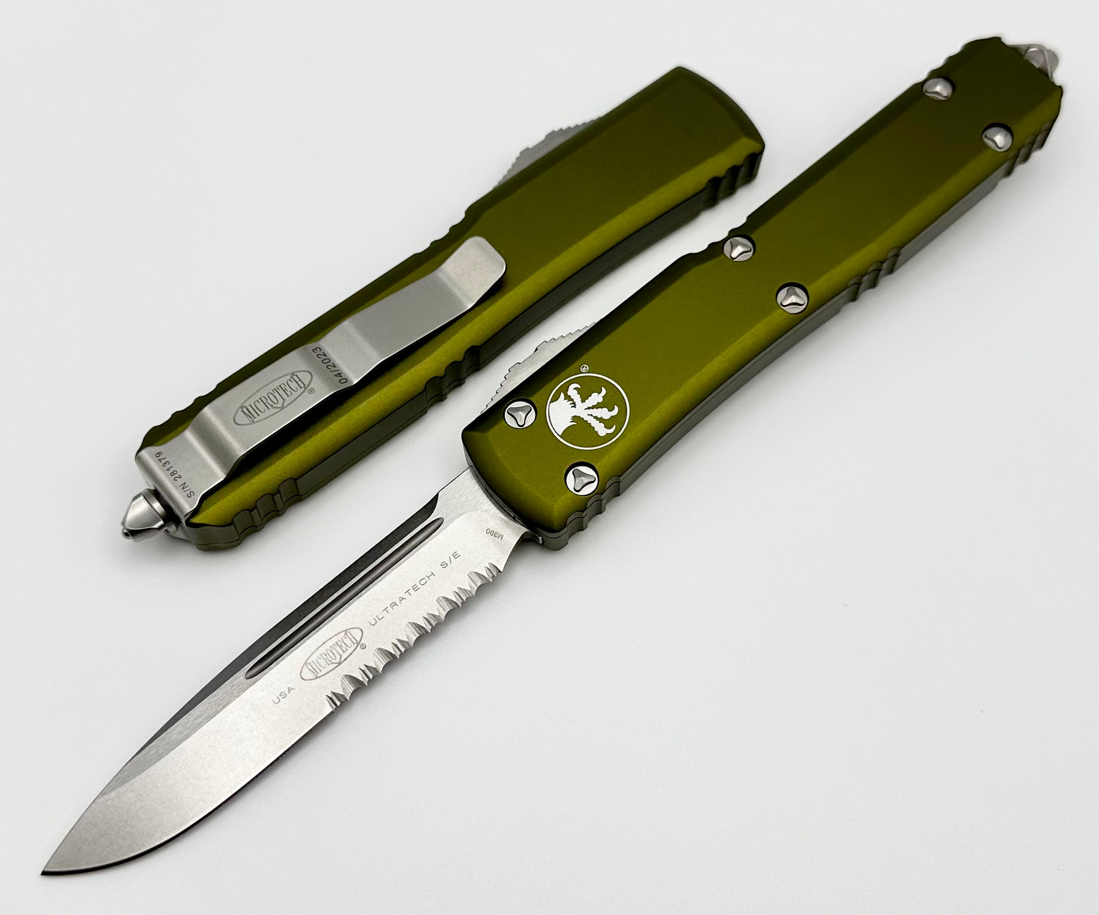 Premium Microtech Ultratech OD Green Tactical Knife with Stonewash Finish