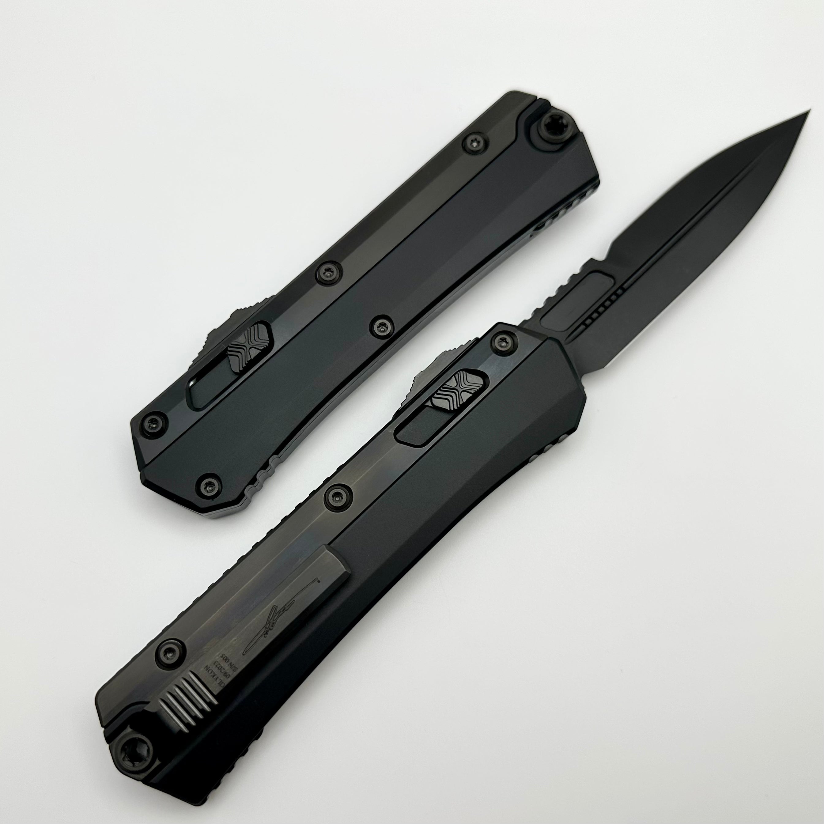 Microtech Glykon Shadow Bayonet - Premium Tactical Knife with DLC Overlay | Signature Series 184-1DLCTSH | One Per Household