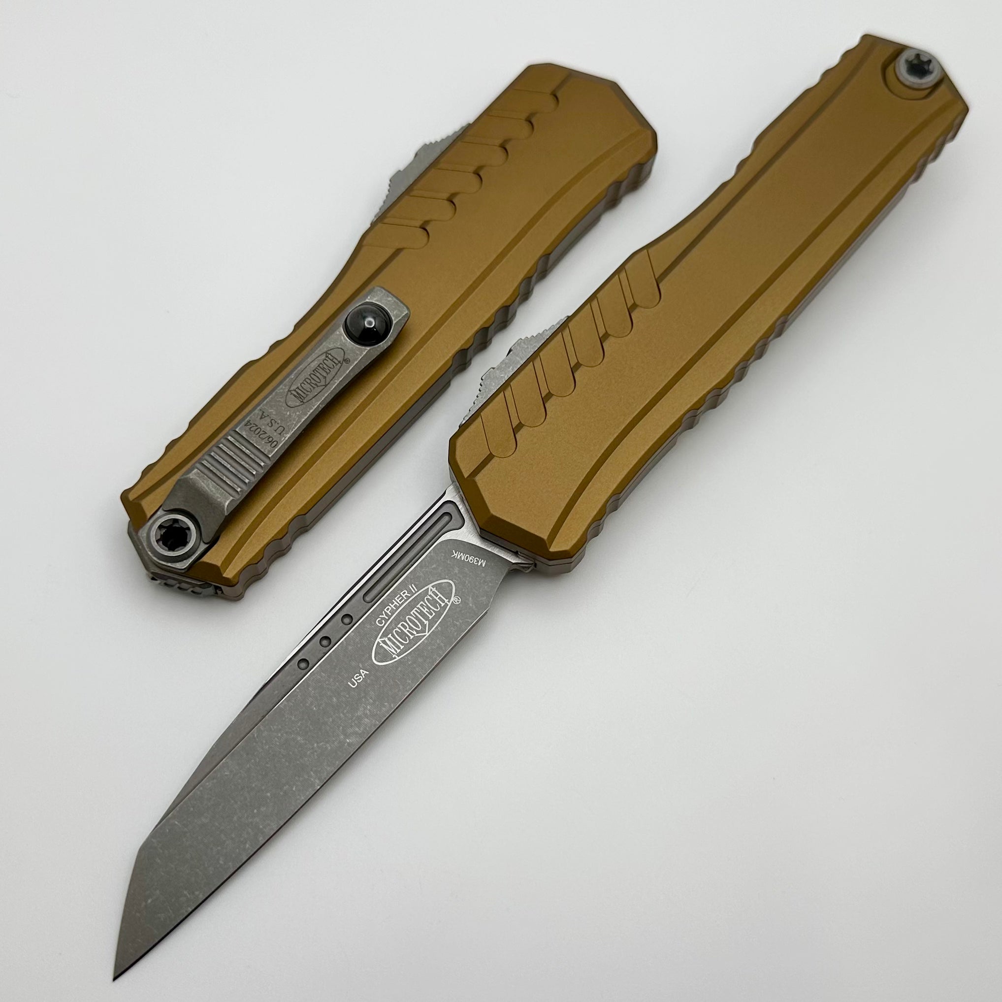 Microtech Cypher II S/E Apocalyptic Standard & Tan Handle 1241-10APTA - Premium Tactical Knife