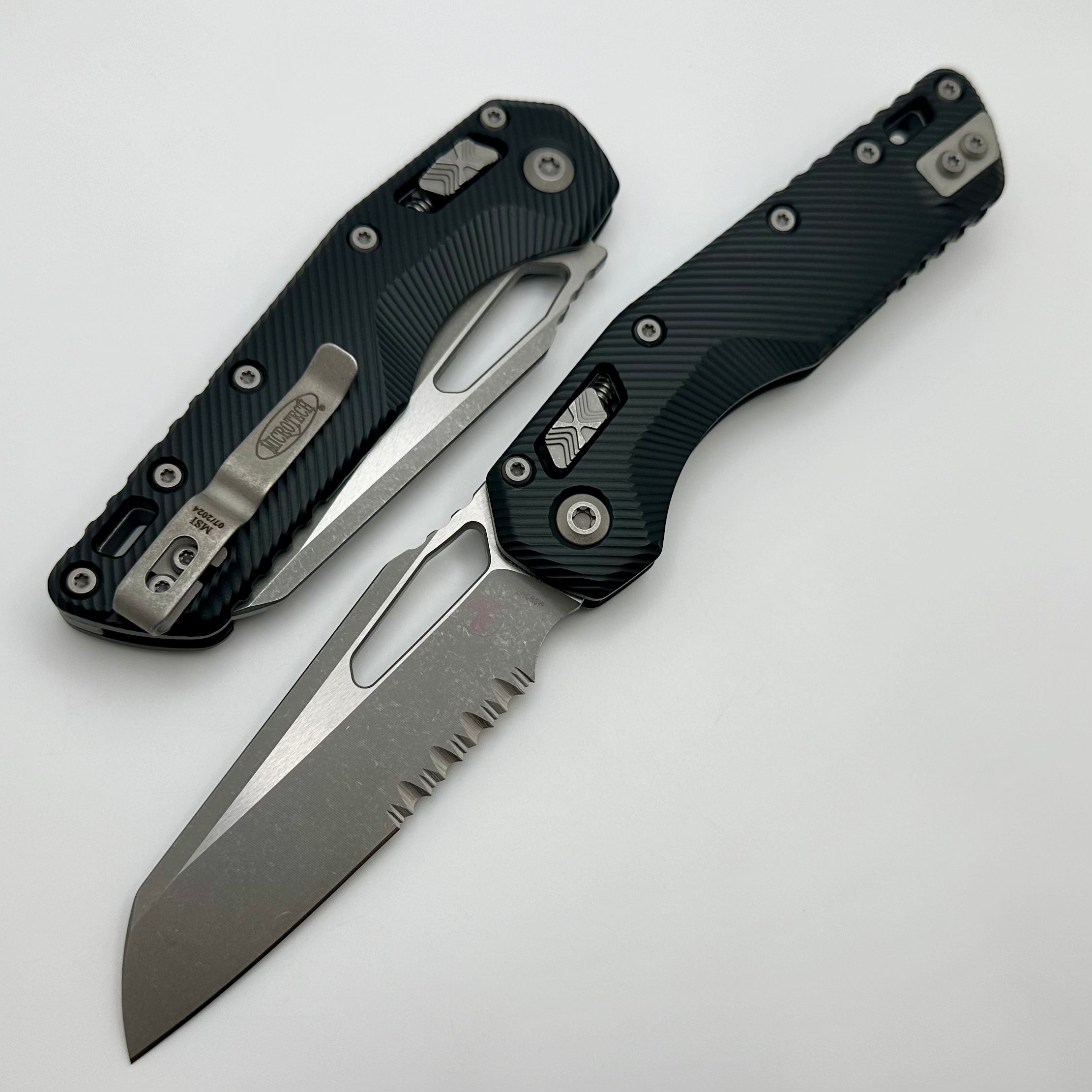 Microtech MSI RAM LOK Tactical Folding Knife - Apocalyptic M390MK, Black Fluted Aluminum