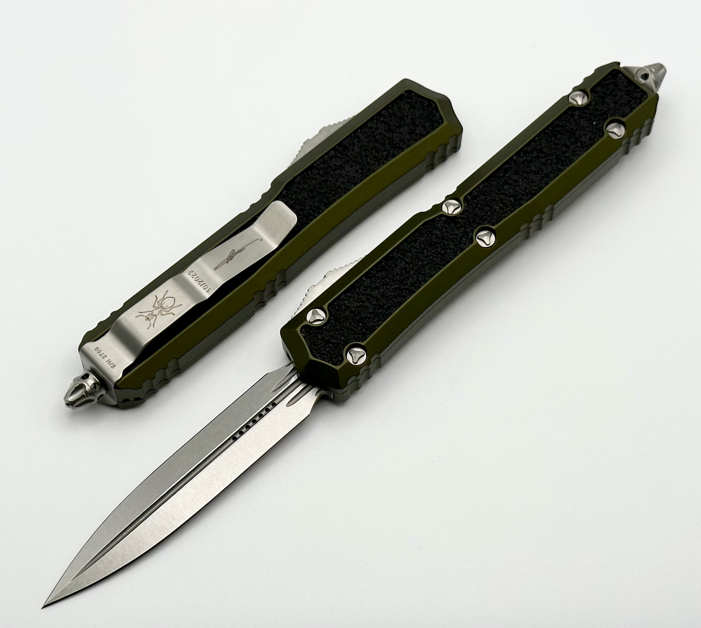 Premium Microtech Makora Tactical Knife - OD Green & Stonewash Double Edge