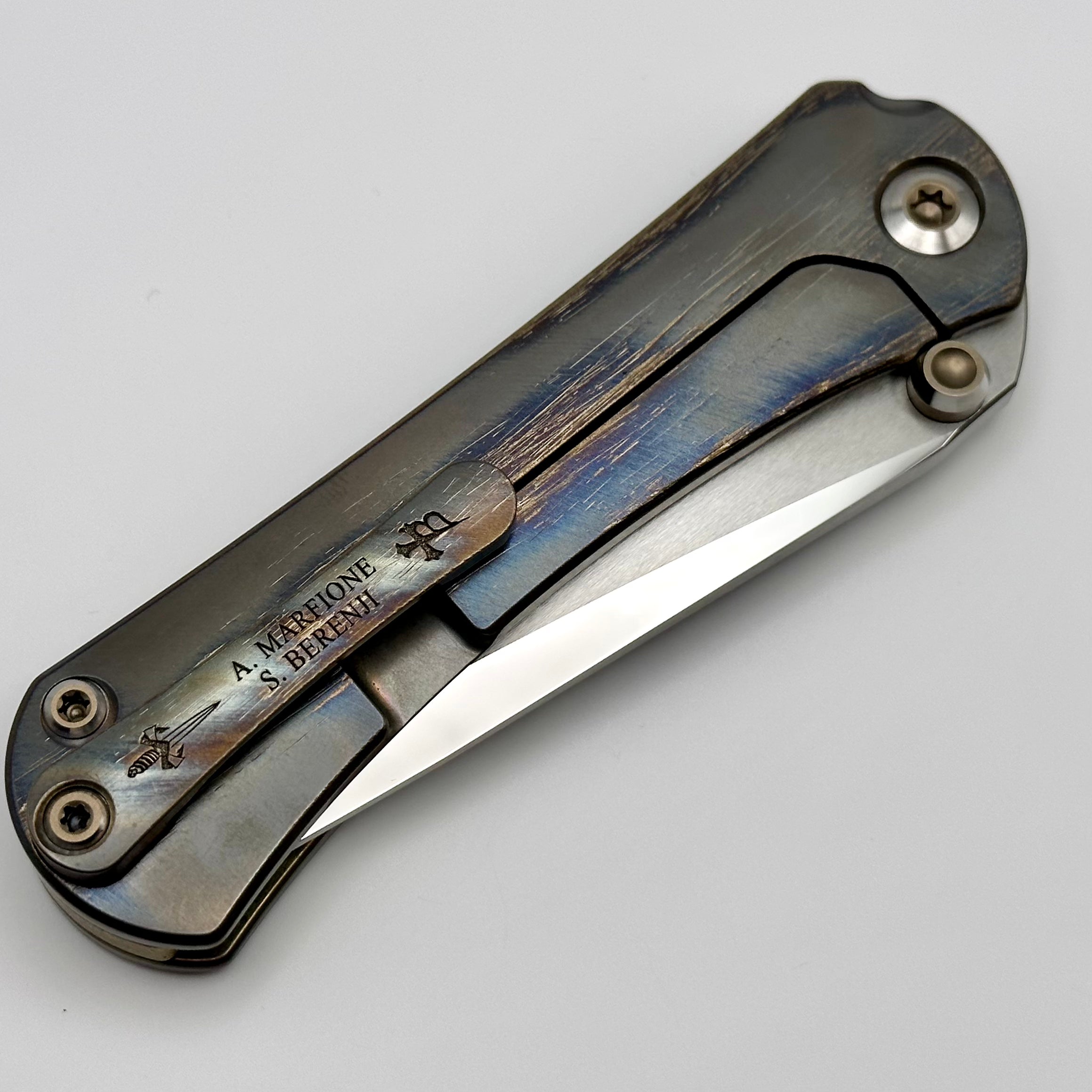 Premium Marfione Custom Knives & Borka Blades SBTF Mirror M390 with Cosmic Scales