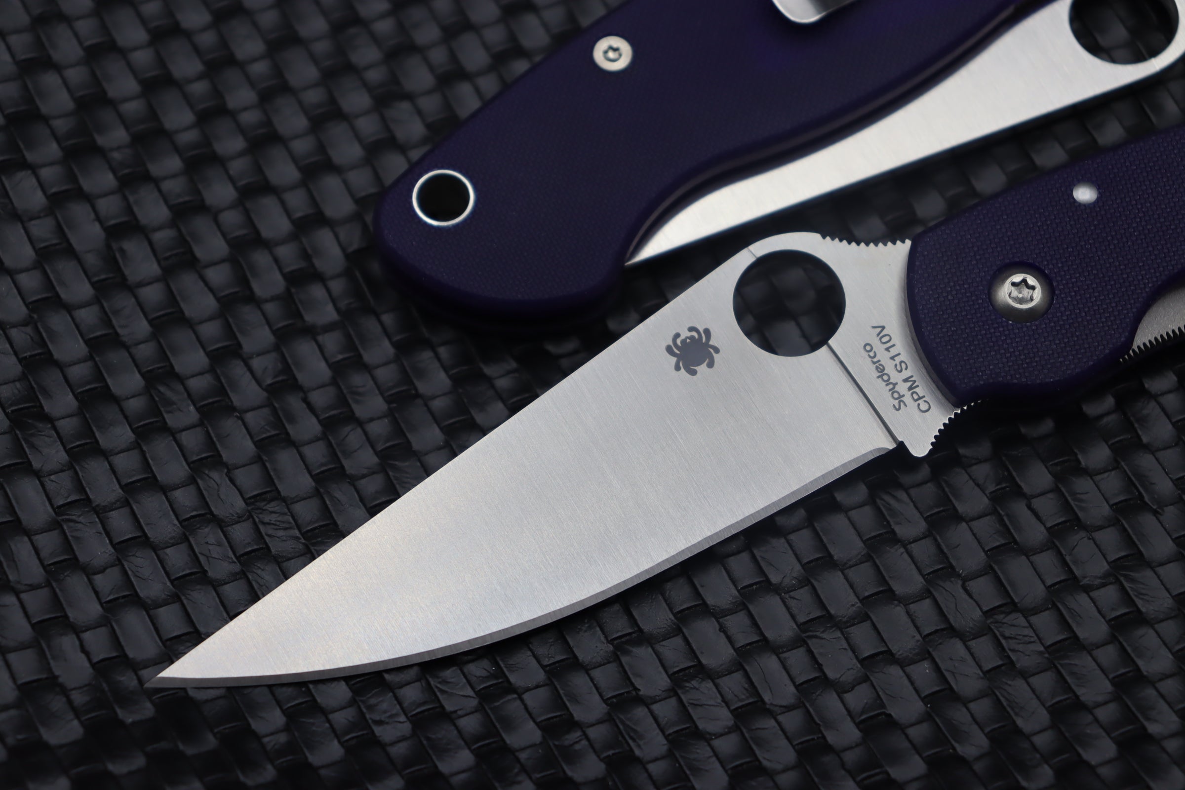 Premium Spyderco Military Knife - Dark Blue G-10 & CPM-S110V | Ultimate Tactical Blade