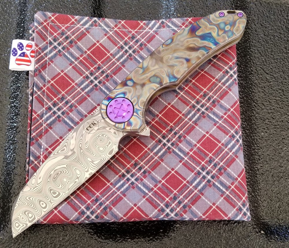 Premium Large F3 Damasteel Knife - Torched Edition