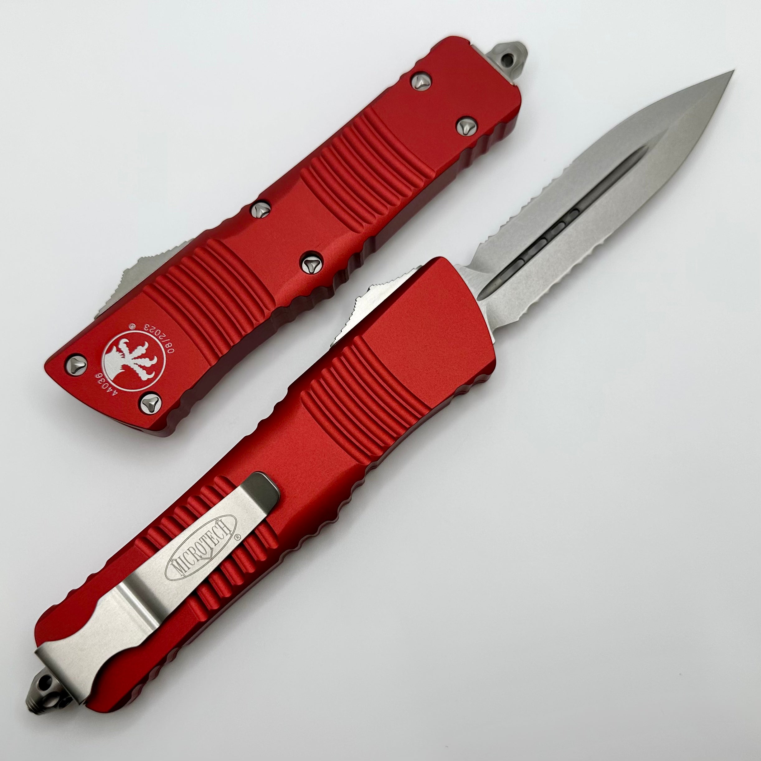 Premium Microtech Combat Troodon Red - Ultimate Tactical OTF Knife