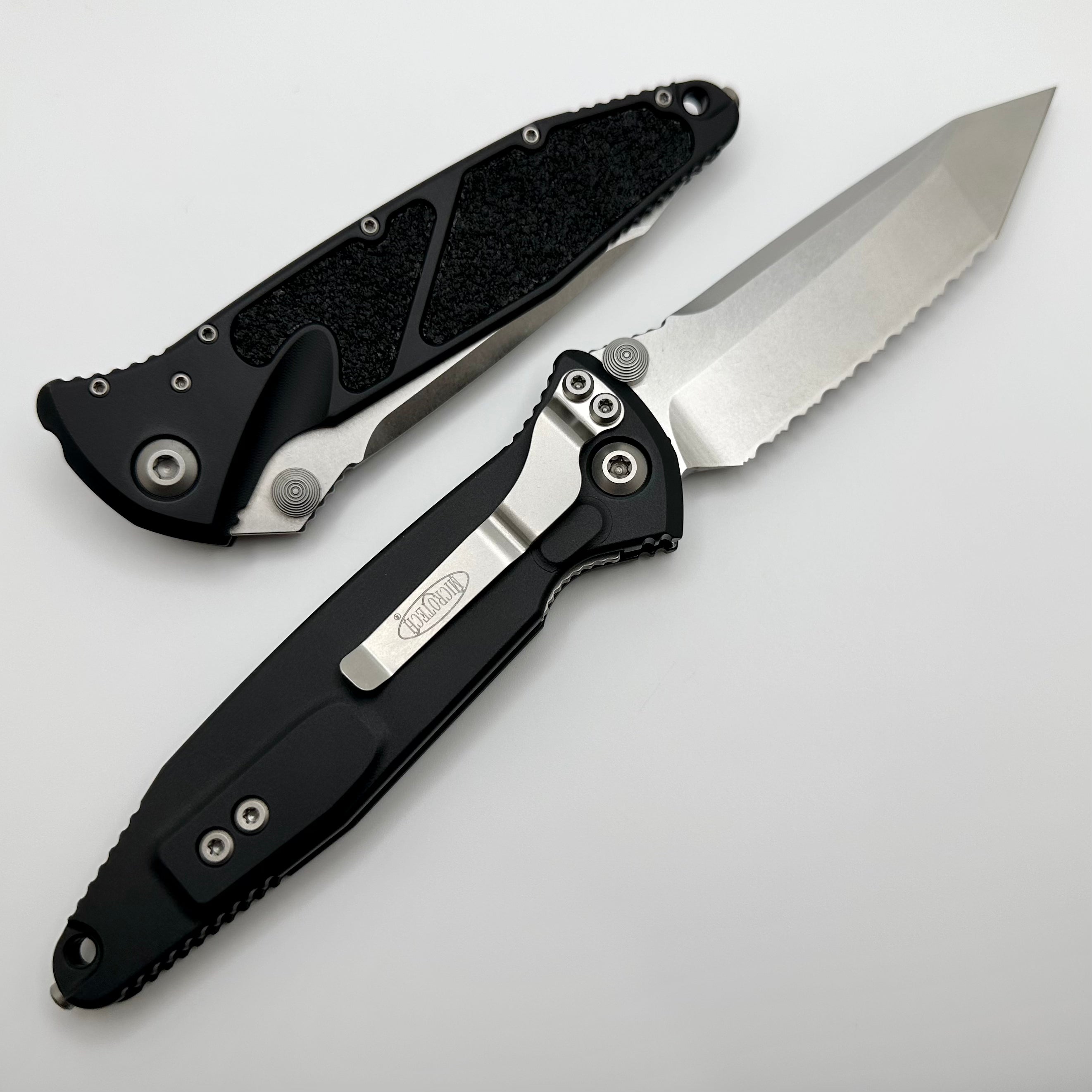 Premium Microtech Socom Elite Tanto Full Serrated Tactical Knife - Stonewash Finish