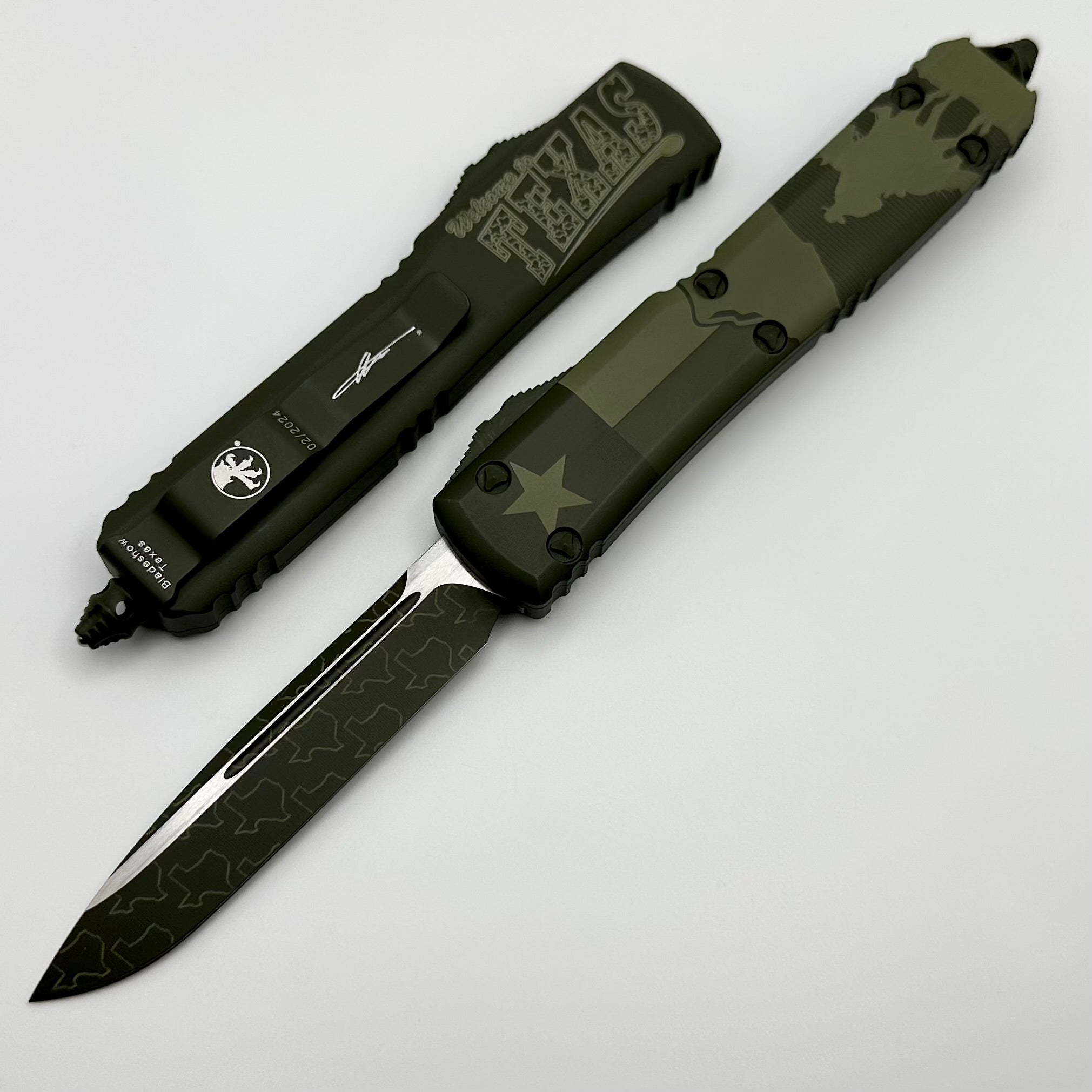 Microtech Ultratech S/E Bladeshow Texas 24' Cerakote OD Green Special Edition Tactical Knife