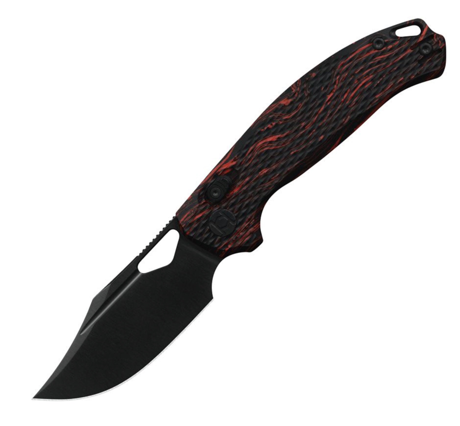 Premium Kunwu Django Tactical Folding Knife - Black/Red G-10 Handle & DLC Elmax Blade