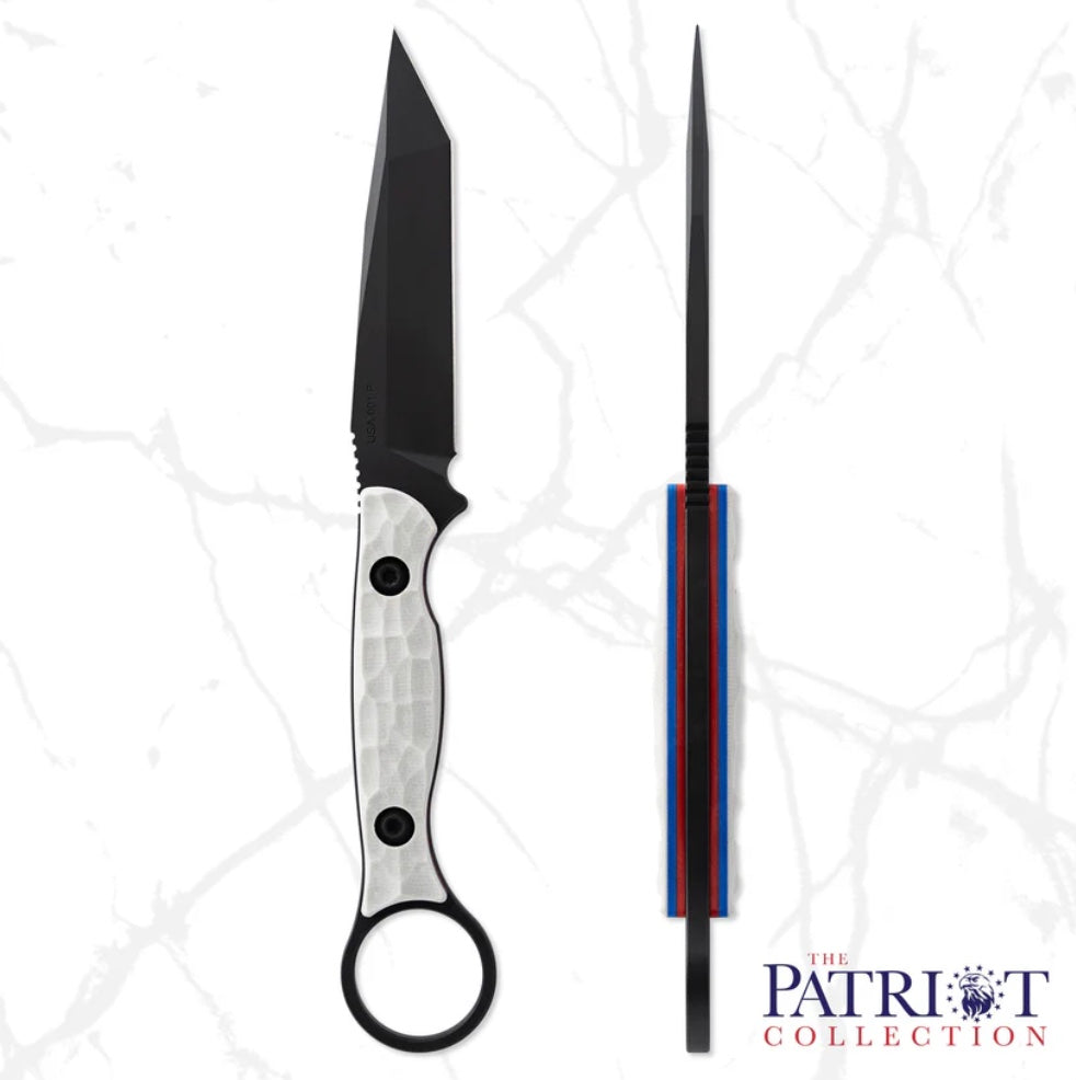 Toor Knives Serpent T Patriot: Ultimate Tactical Fixed Blade with Red, White & Blue G-10 Handles