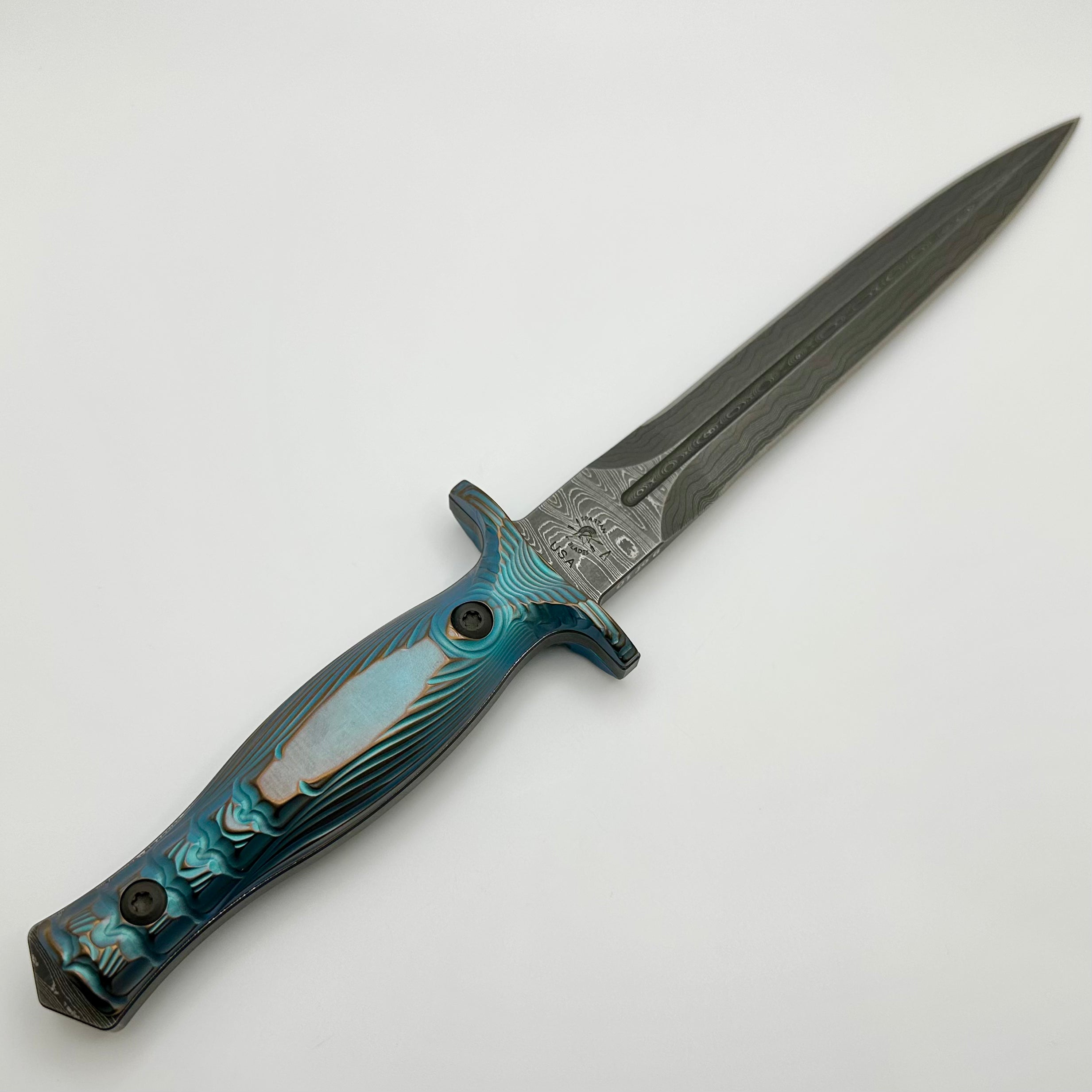 Premium Spartan-George V-14 Damascus Titanium Dagger - 10th Anniversary Limited Edition