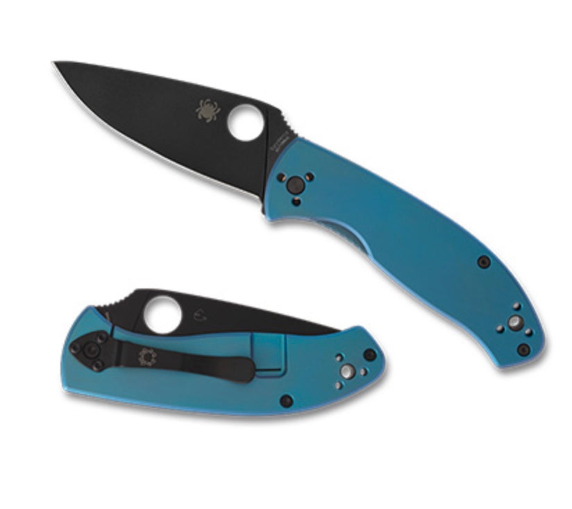 Spyderco Tenacious Ultimate EDC Knife with Blue Titanium Handles