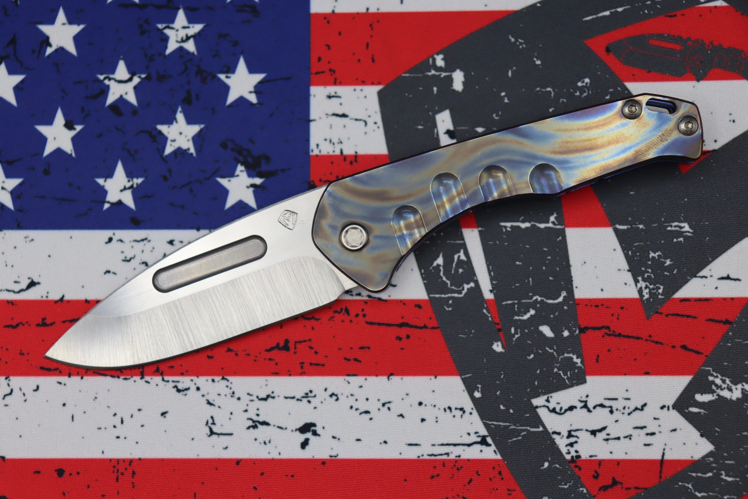 Medford Praetorian Slim Premium Tactical Knife - S35VN Drop Point & Flamed Blue Handle