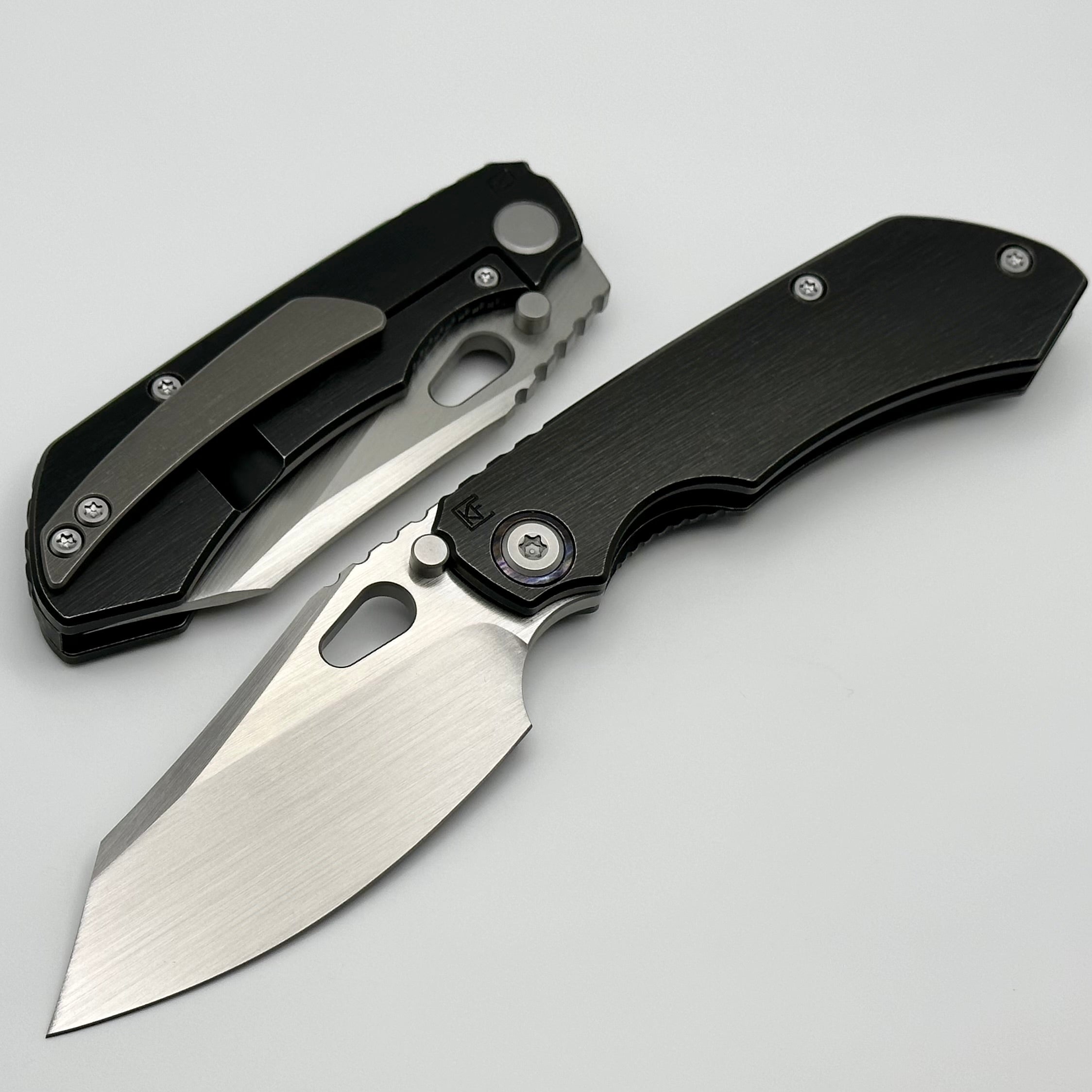 Premium Custom Knife Factory Rotten Design Evo 4.0 - Ultimate S90V Blade with Black Titanium Handles