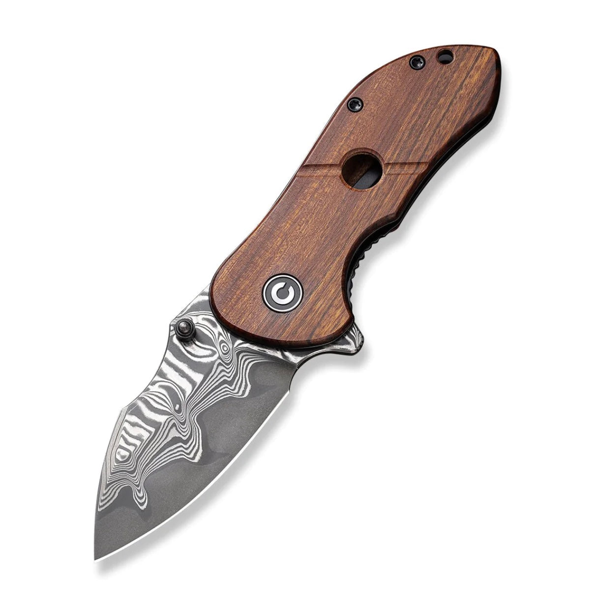 Civivi Gordo Premium Damascus Folding Knife with Guibourtia Wood Handle