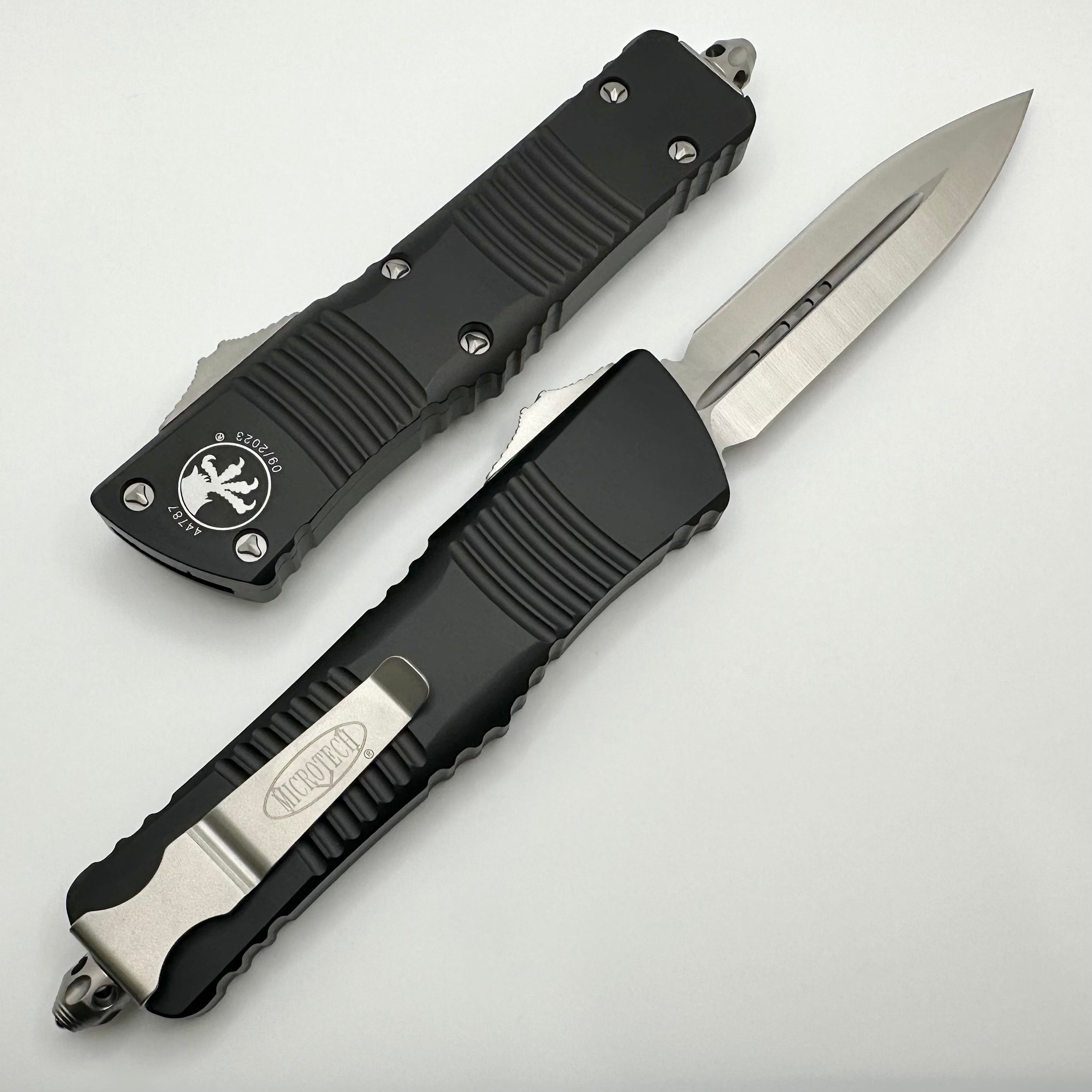 Microtech Combat Troodon Premium Tactical OTF Knife - Satin & Black Finish