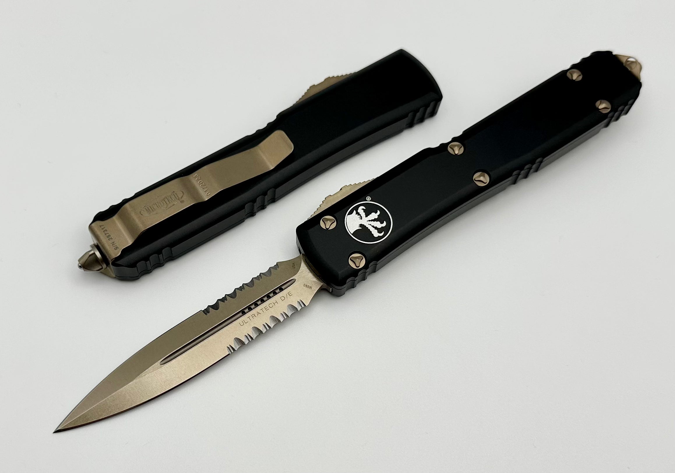 Premium Microtech Ultratech Double Edge Knife - Bronze & Black